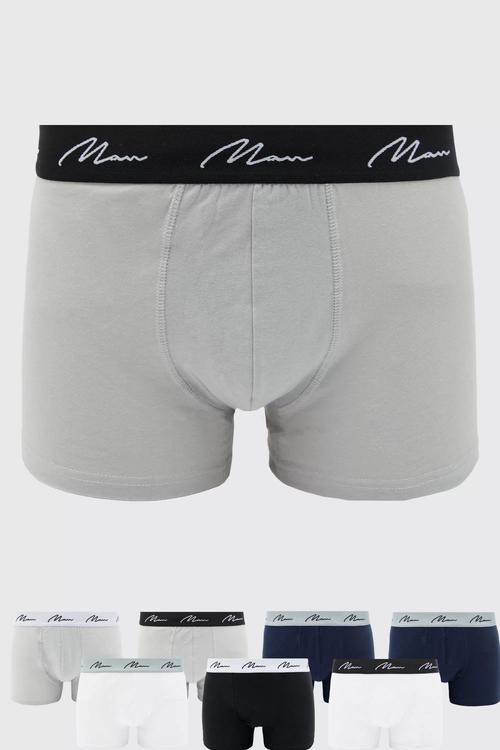 boohooMAN 7 Pack Mixed Colour Man Trunks | UK