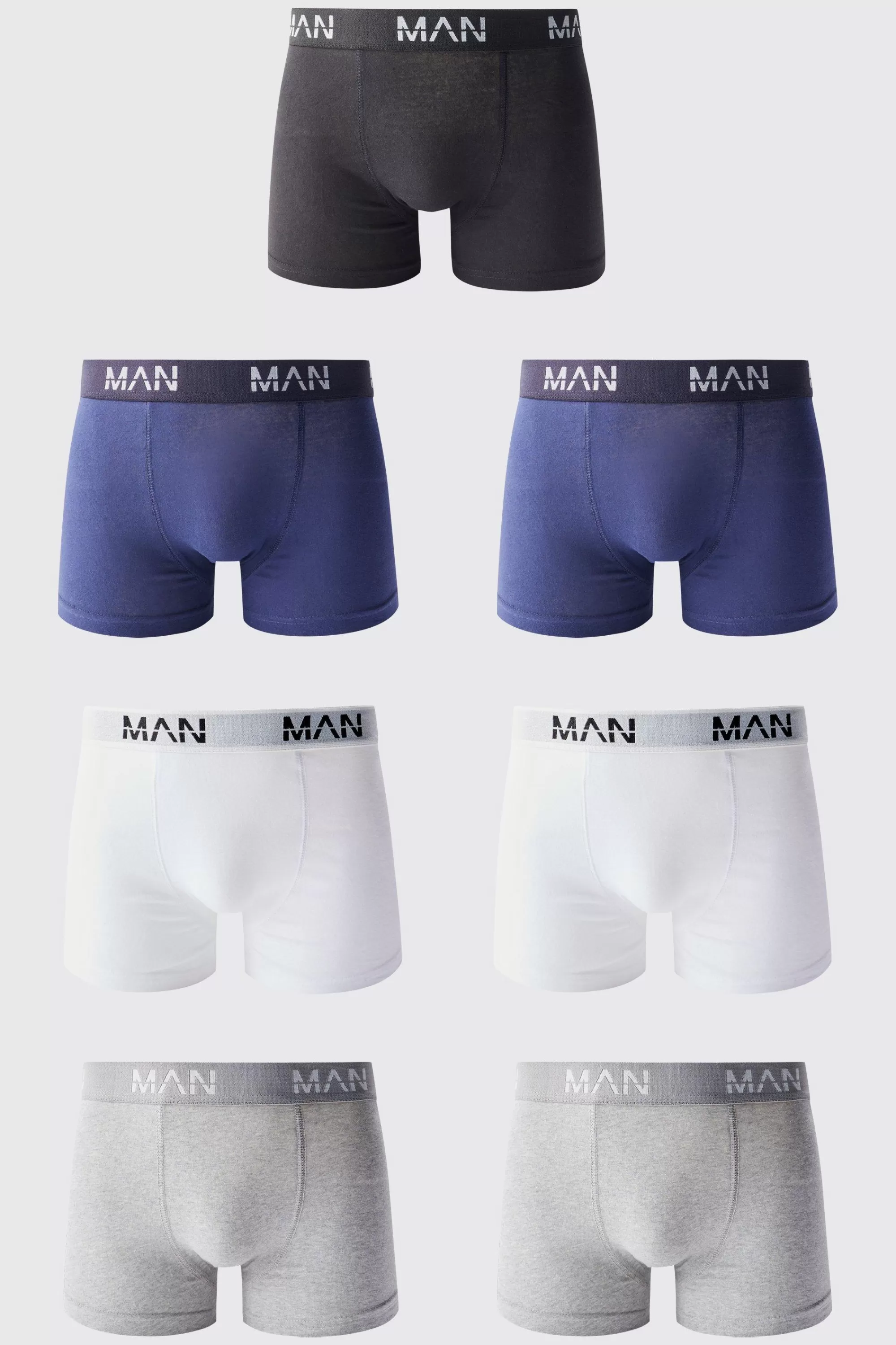 boohooMAN 7 Pack Mixed Colour Man Trunks | UK