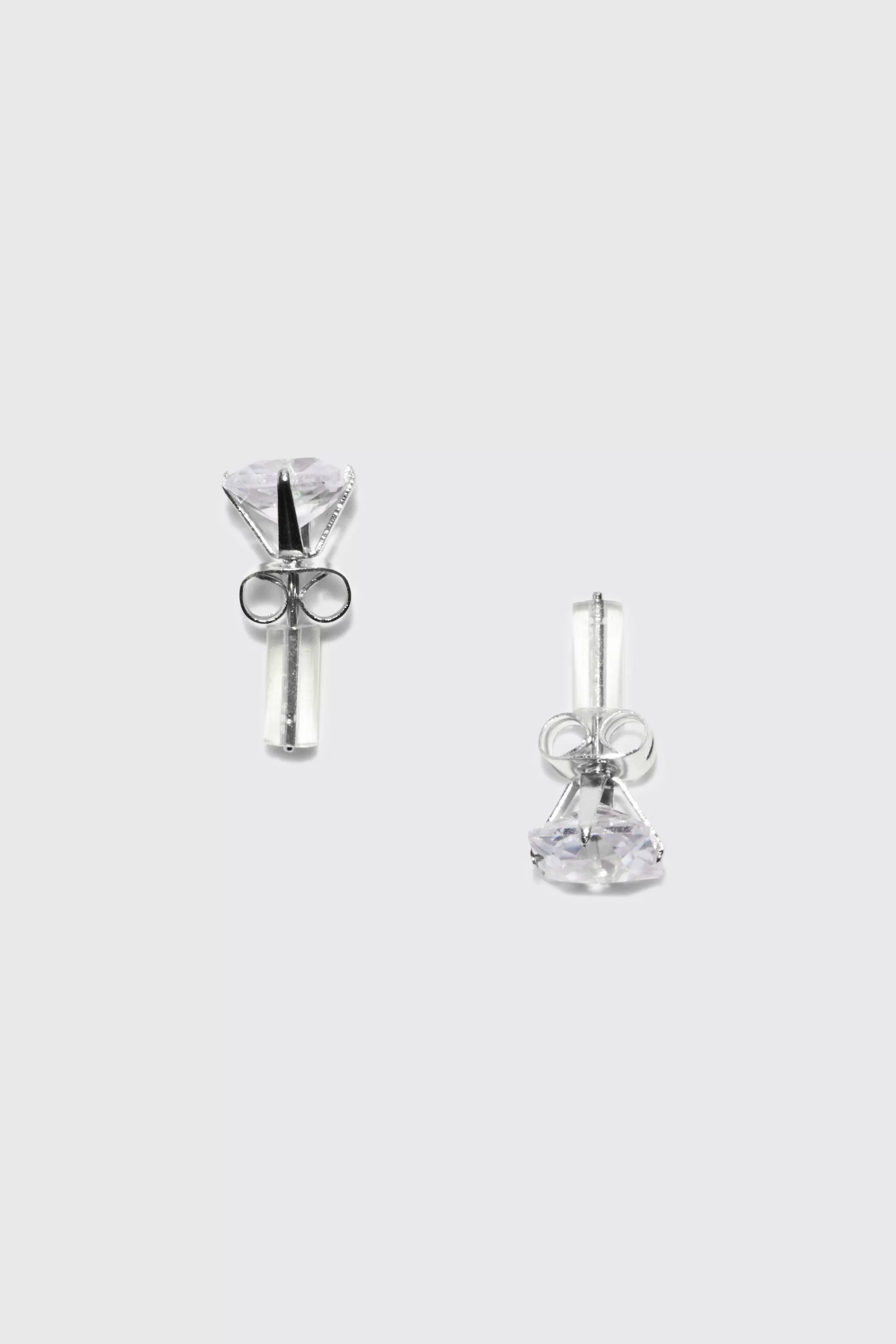 boohooMAN 8mm Square Stud Diamante Earrings | UK