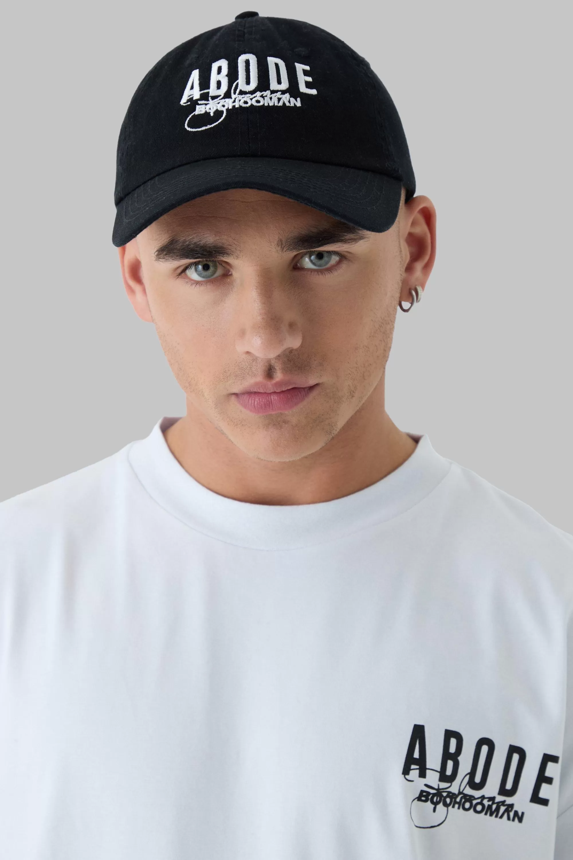 boohooMAN Abode Embroidered Trucker Cap | UK