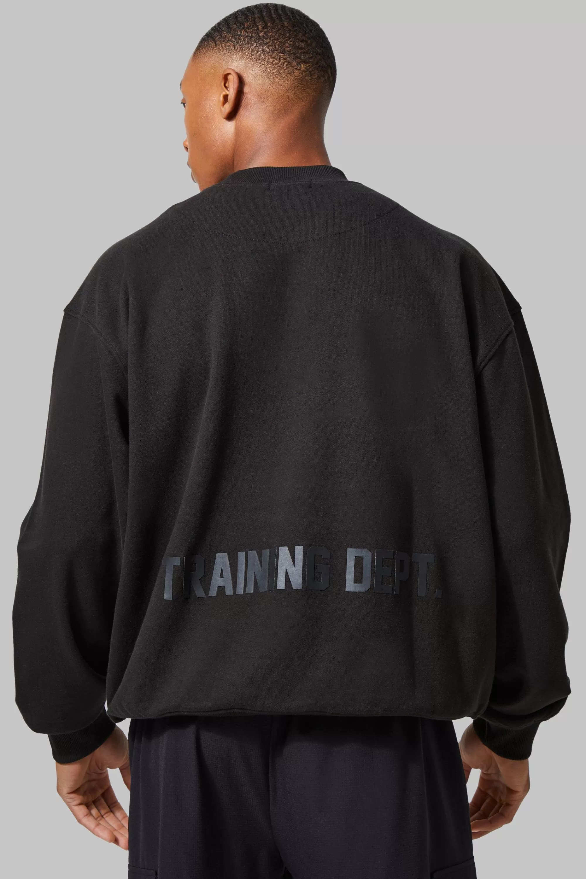 boohooMAN Active Boxy Training Dept Sweatshirt | UK