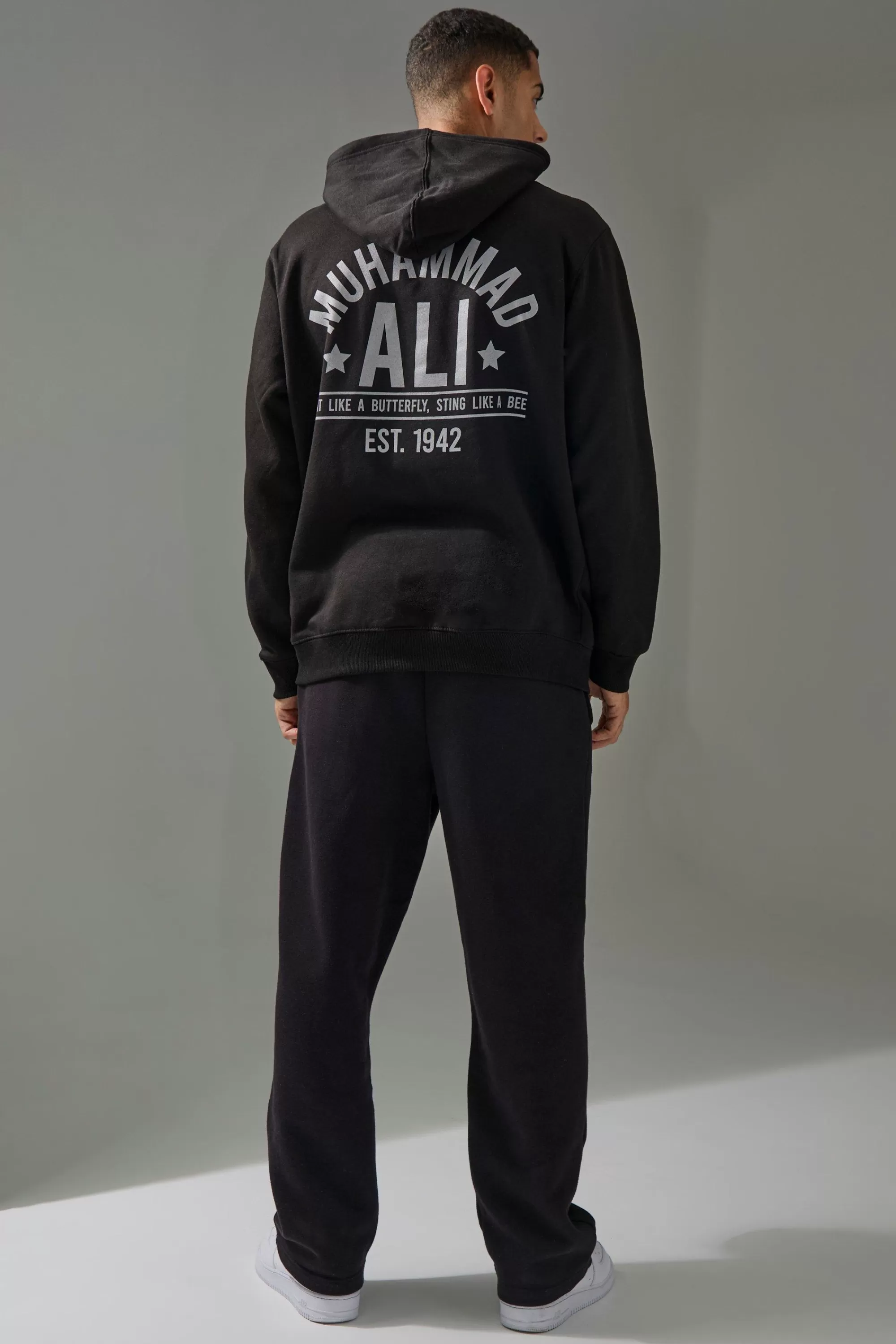 boohooMAN Active Oversized Muhammad Ali Est. 1942 License Hoodie | UK