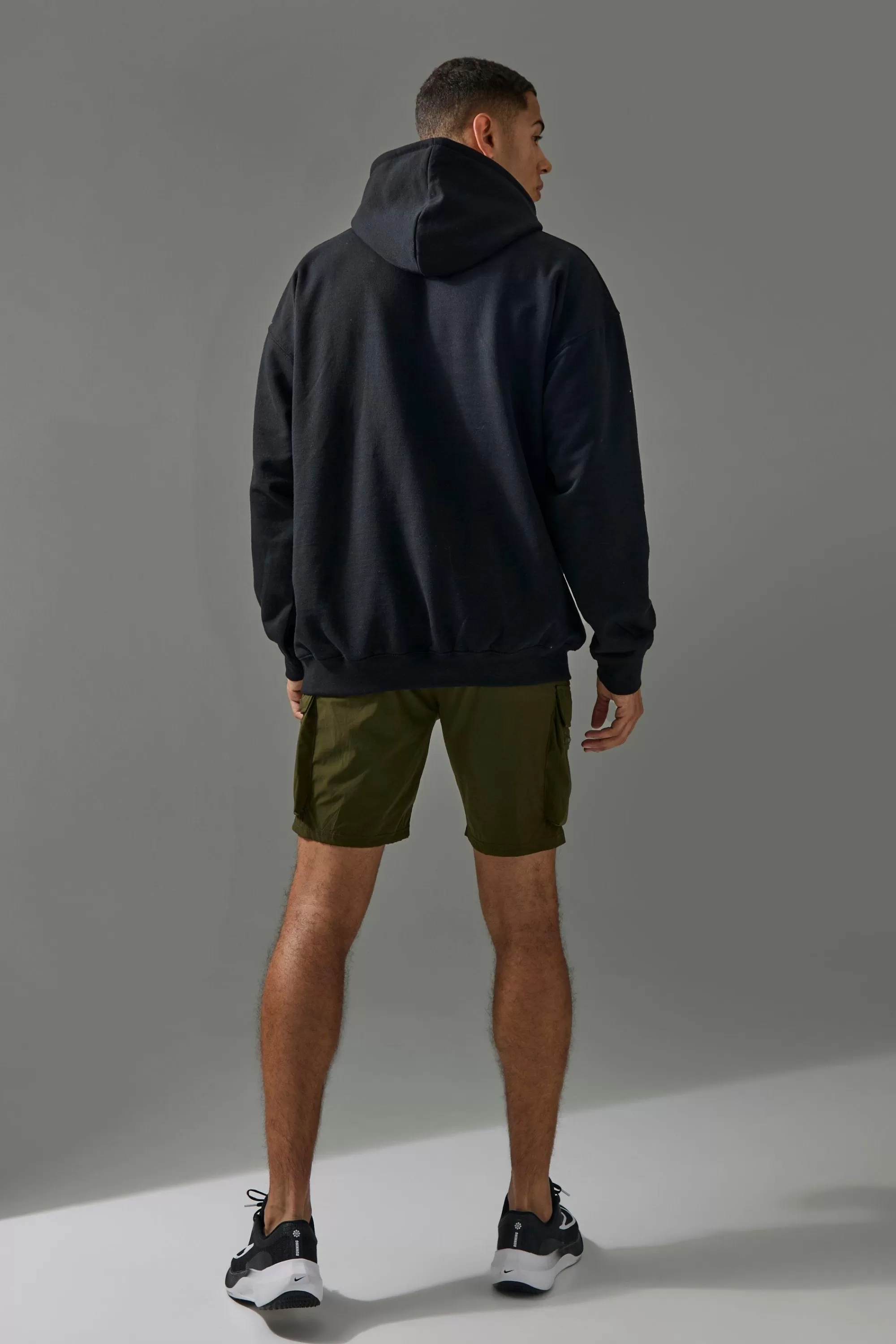 boohooMAN Active Oversized UFC Puff Print License Hoodie | UK