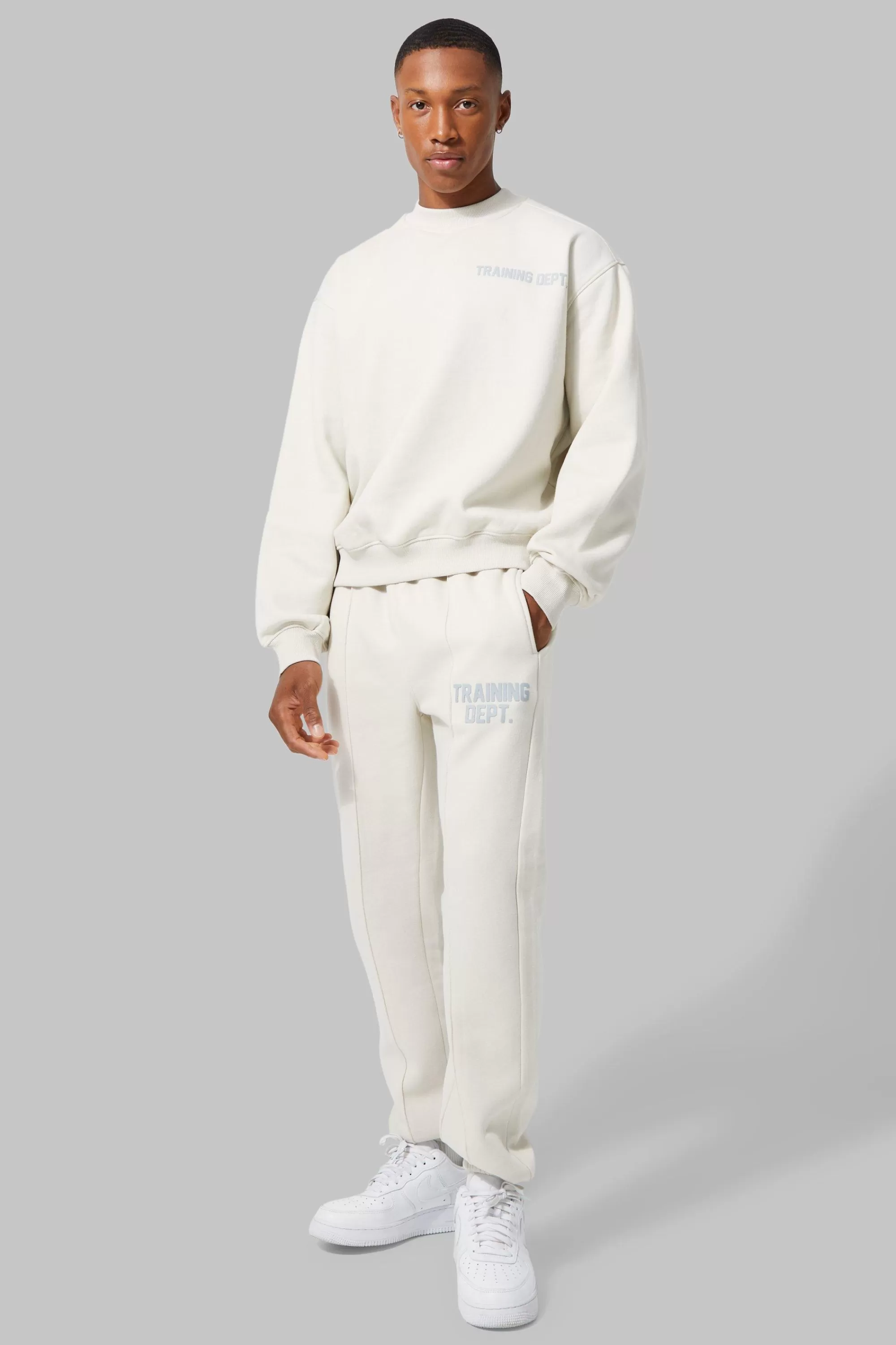 boohooMAN Active Training Dept Boxy Sweat Tracksuit | UK