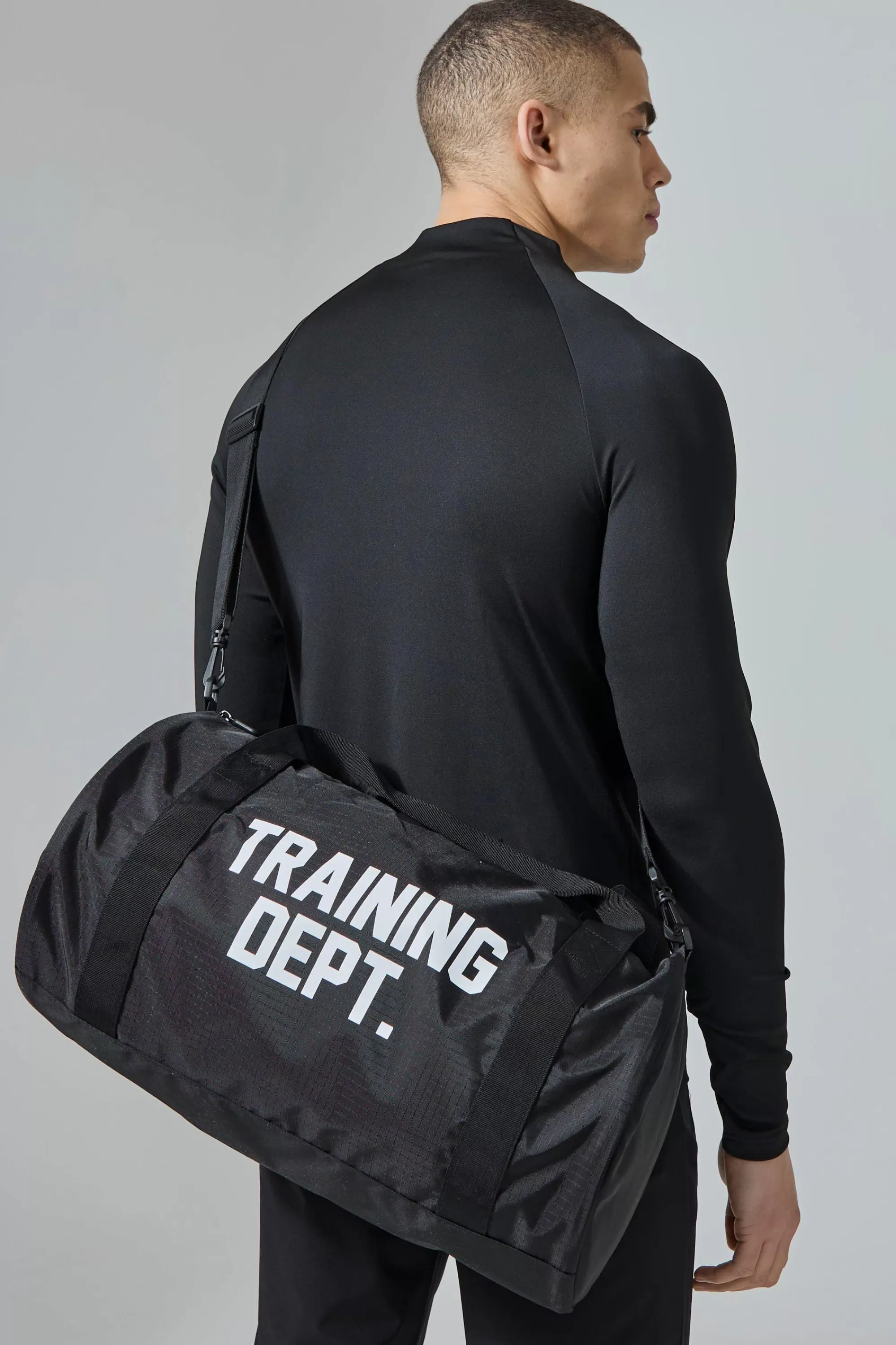 boohooMAN Active Training Dept Gym Barrel Bag | UK