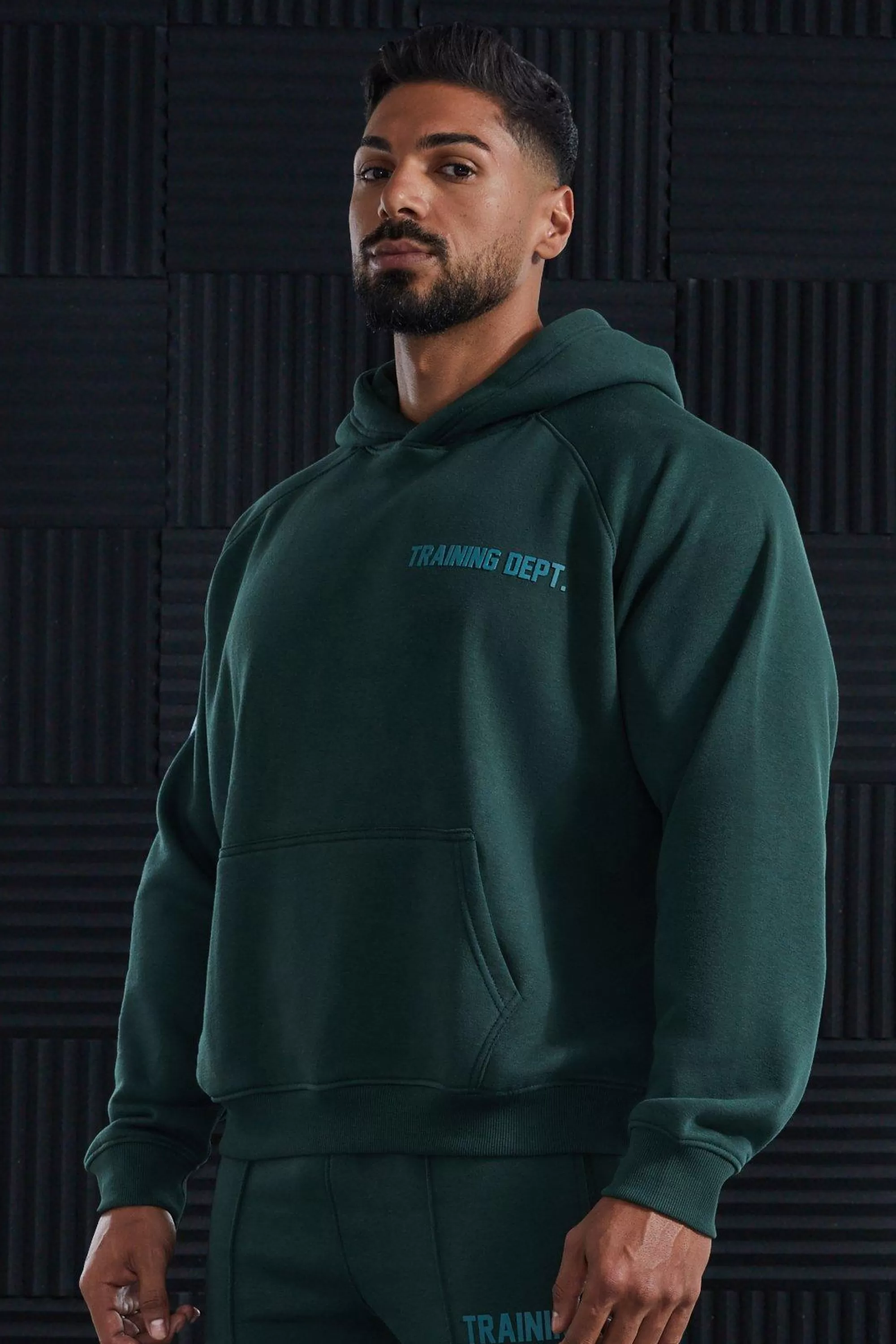 boohooMAN Active Training Dept Oversized Boxy Hoodie | UK