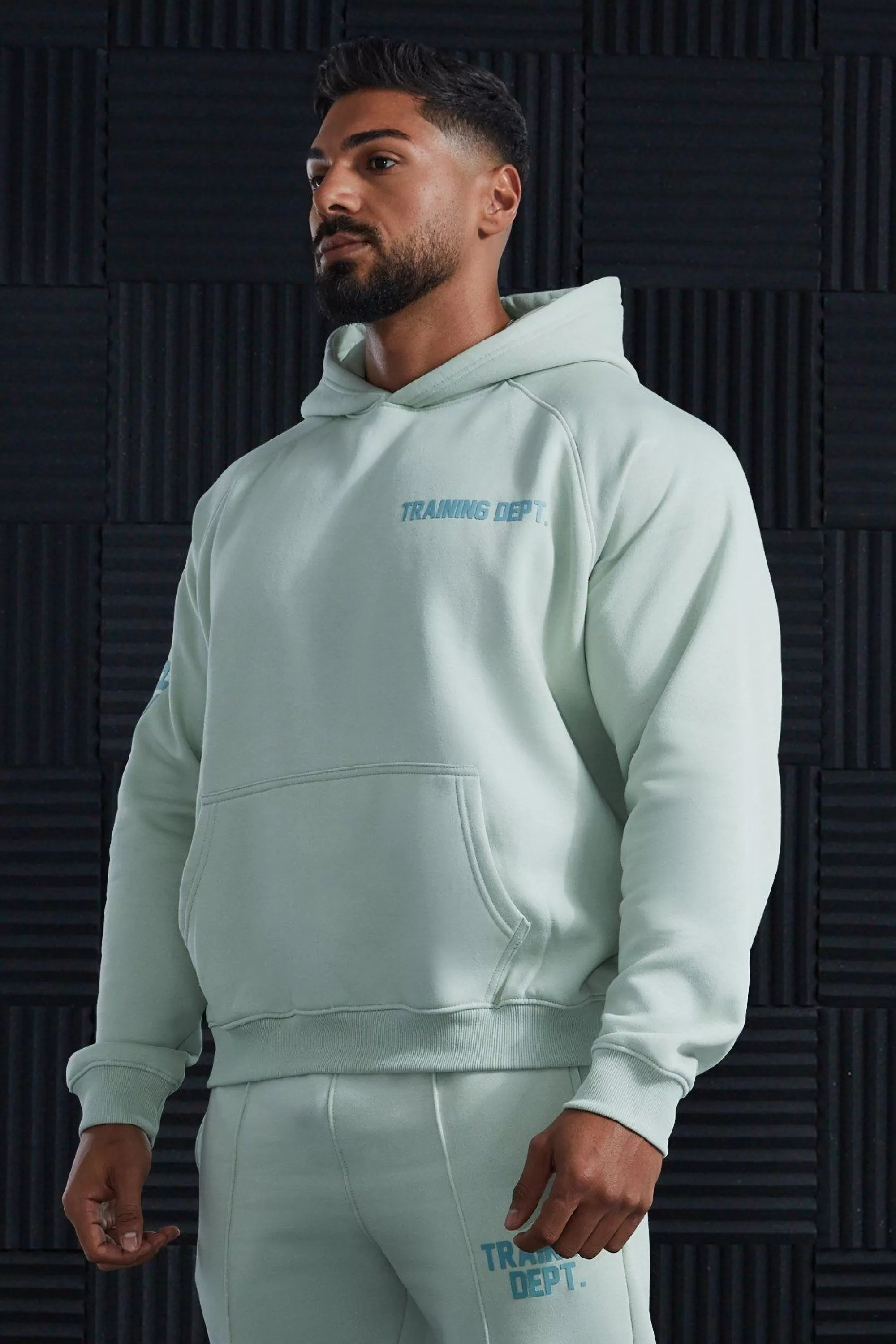boohooMAN Active Training Dept Oversized Boxy Hoodie | UK