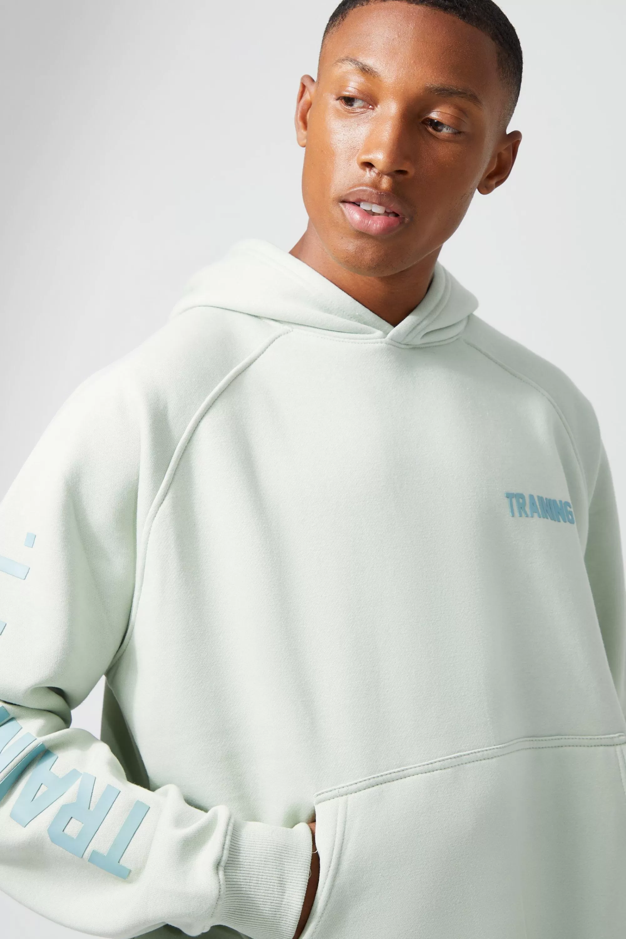 boohooMAN Active Training Dept Oversized Boxy Hoodie | UK