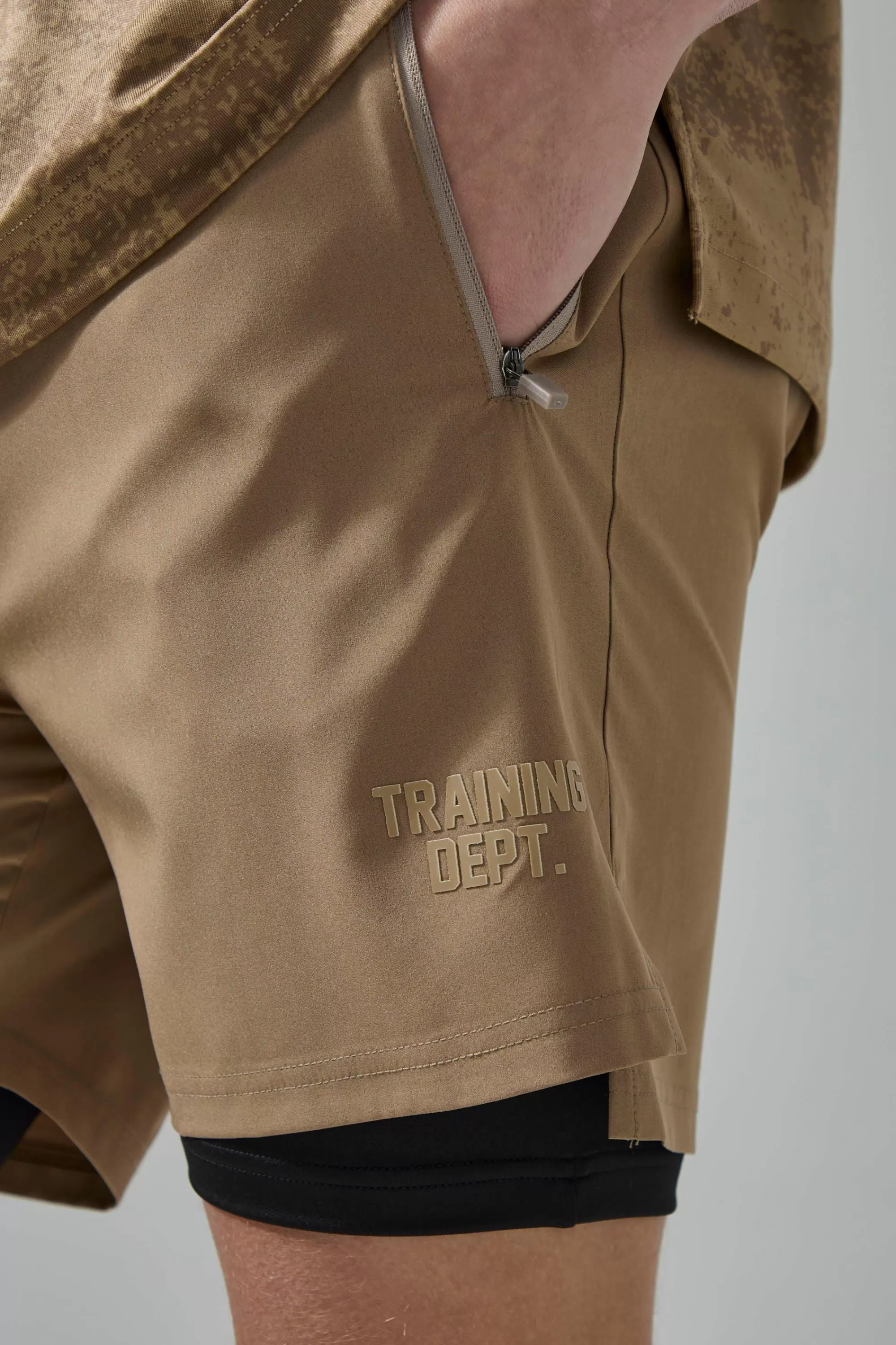 boohooMAN Active Training Dept Regular Fit 5inch 2in1 Short | UK