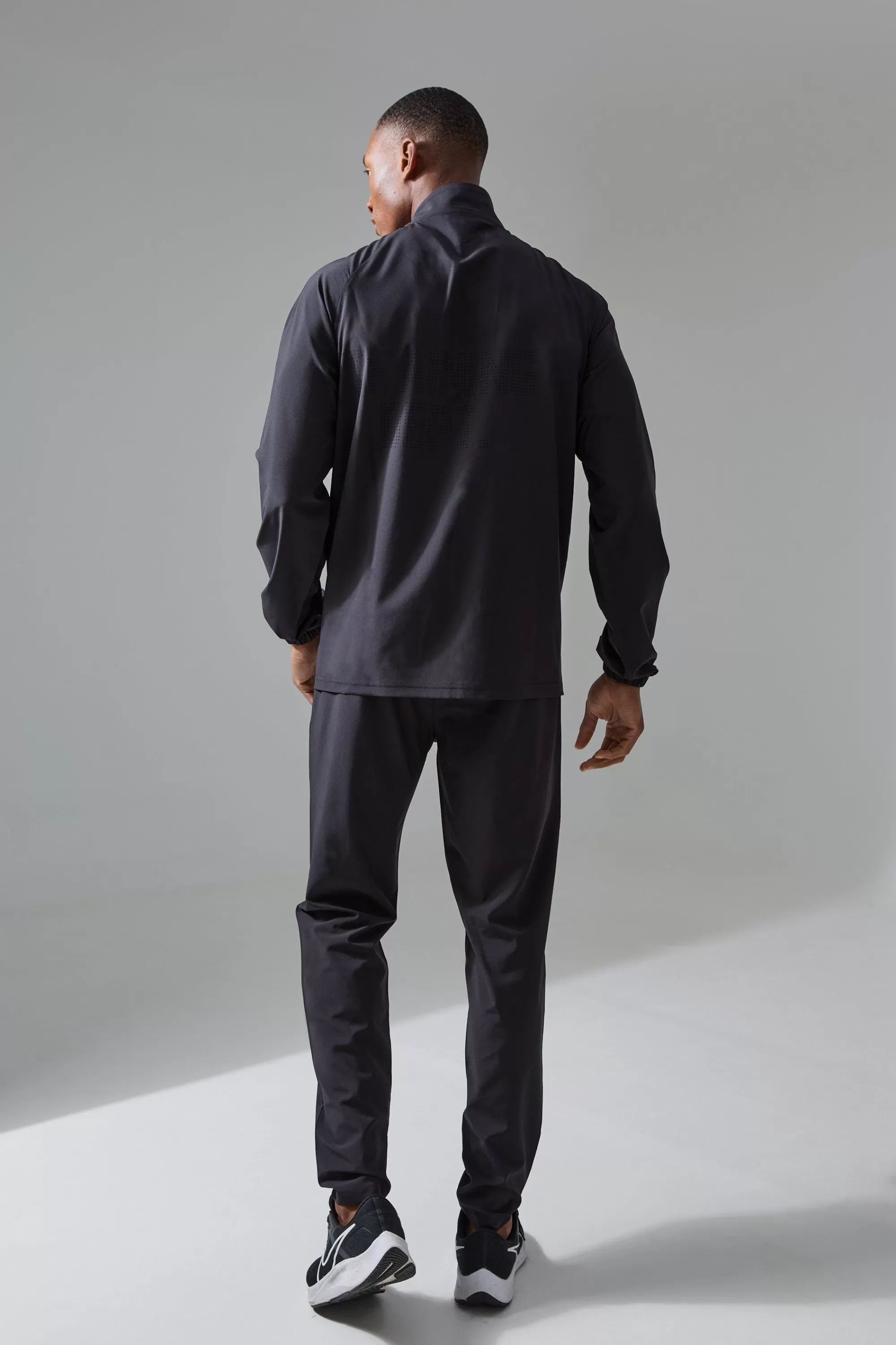 boohooMAN Active Training Dept Slim Woven Perforated Jogger | UK