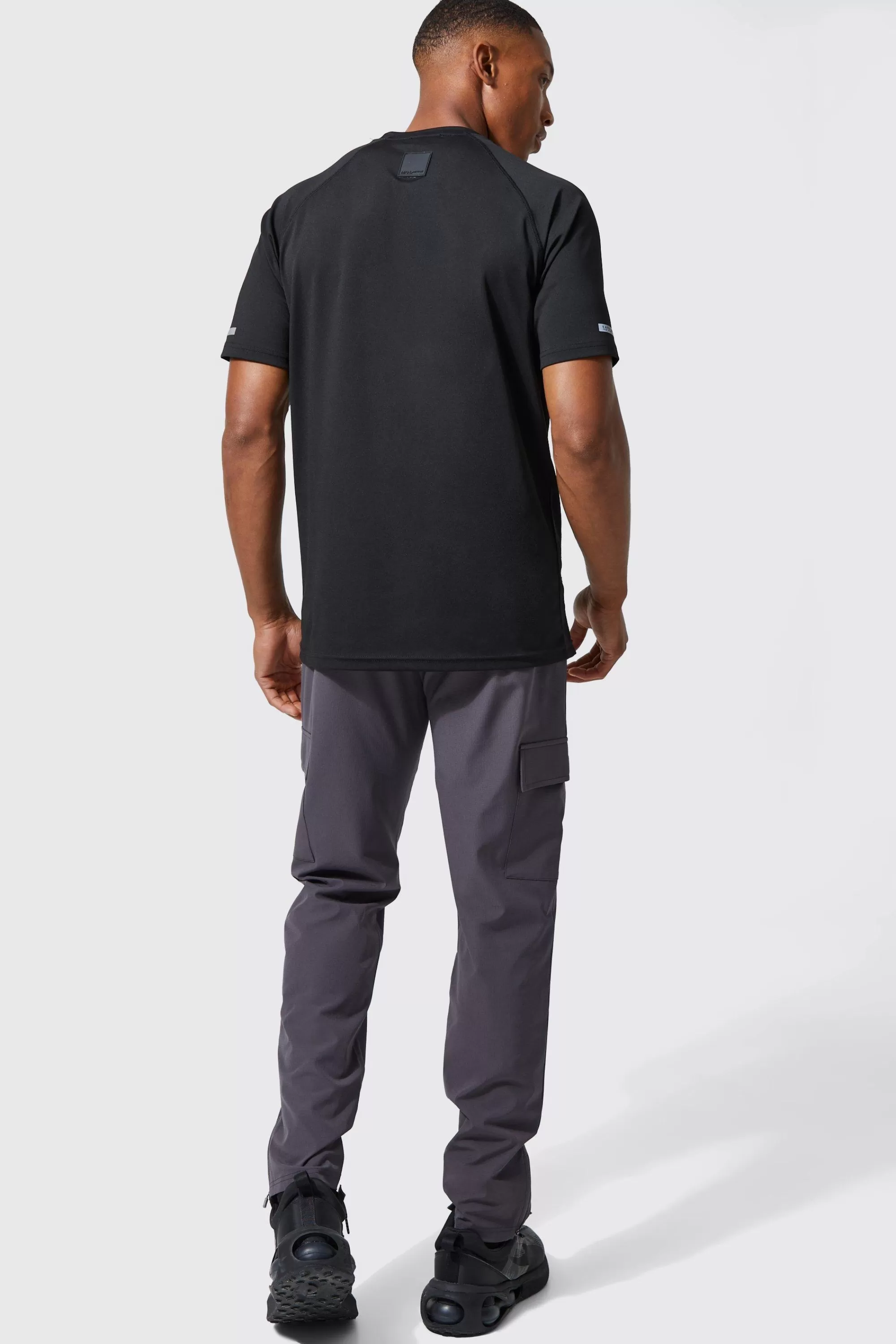 boohooMAN Active Training Dept Tapered Cargo Joggers | UK