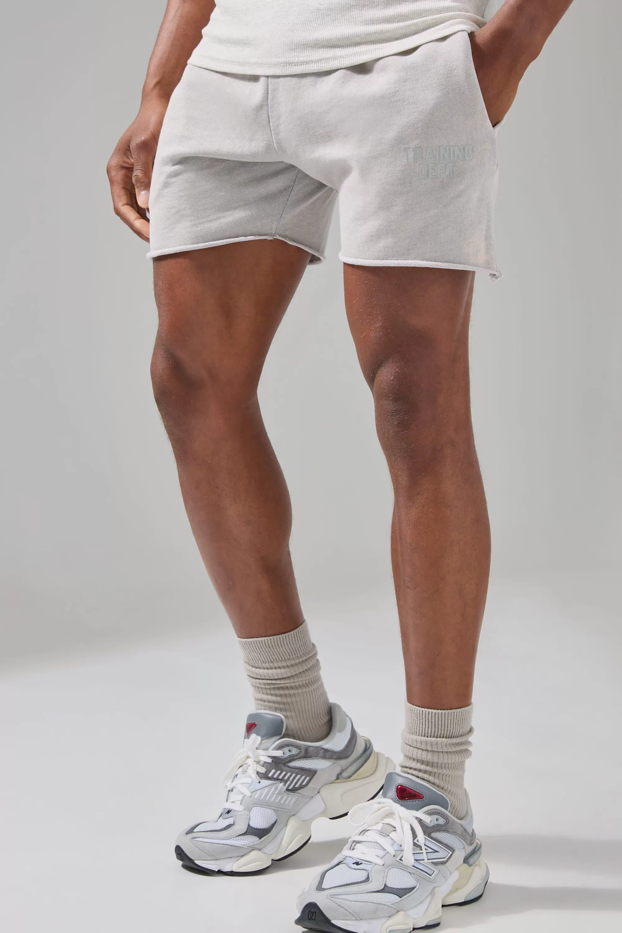 boohooMAN Active Training Dept Washed 5inch Short | UK