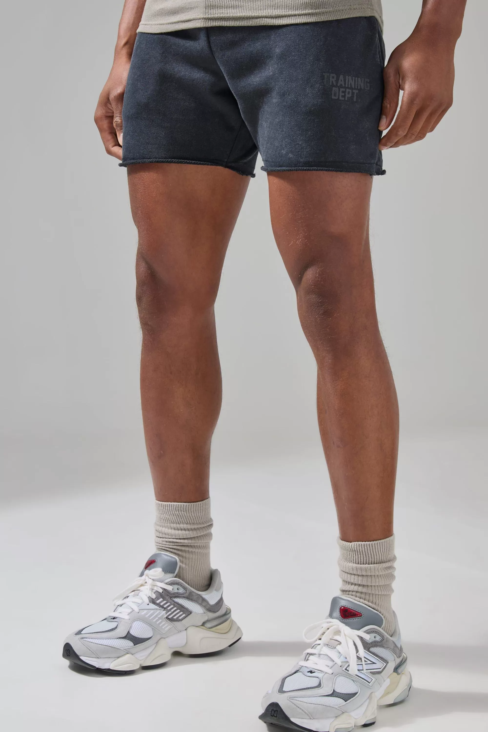 boohooMAN Active Training Dept Washed 5inch Short | UK