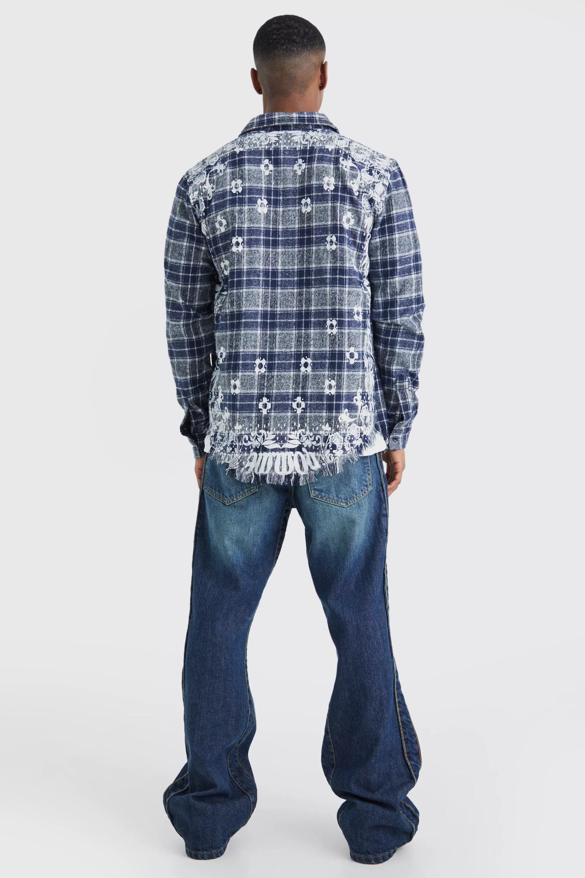 boohooMAN All Over Large Scale Bandana Check Shirt | UK