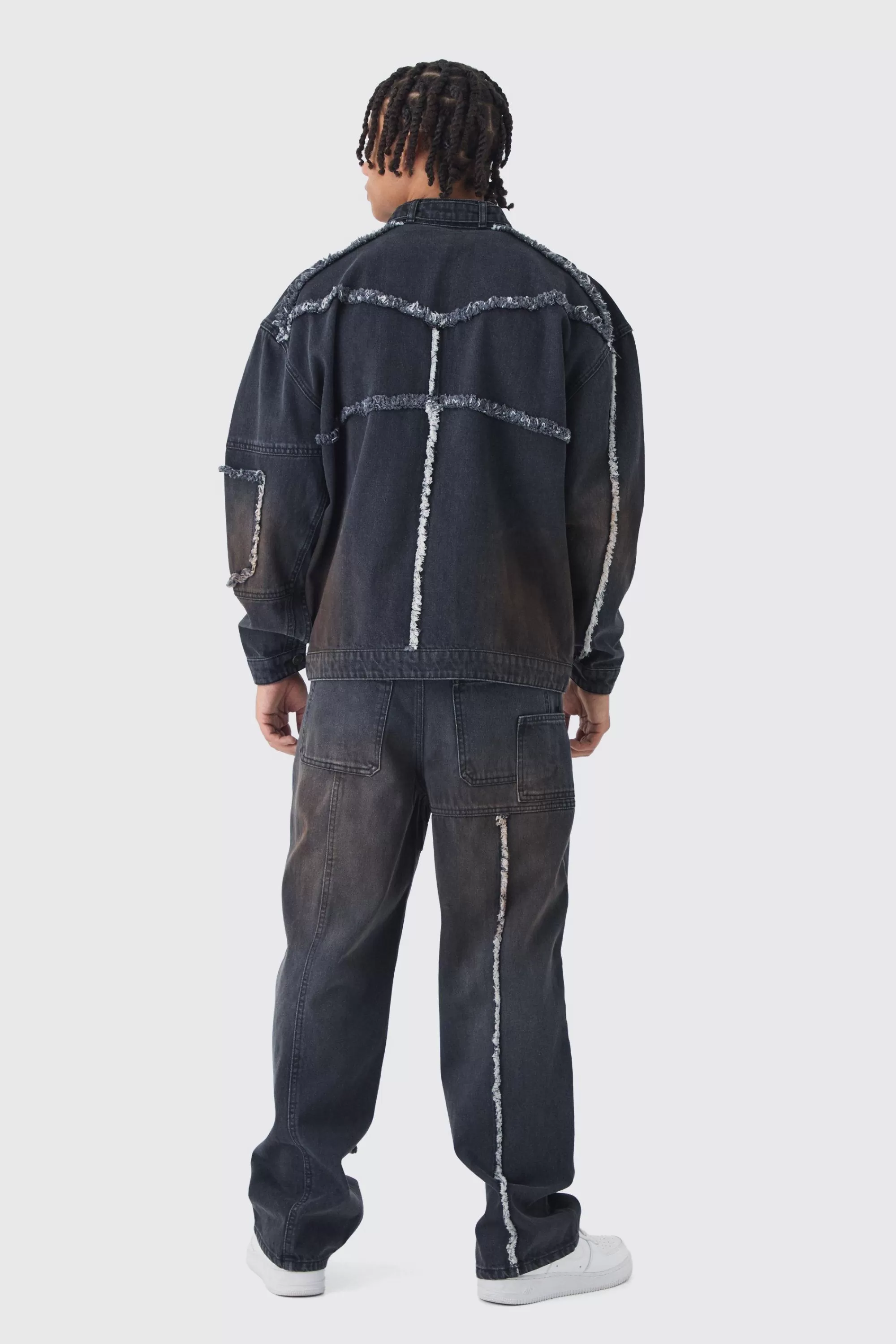 boohooMAN Baggy Fit Rigid Dirty Wash Carpenter Jeans | UK