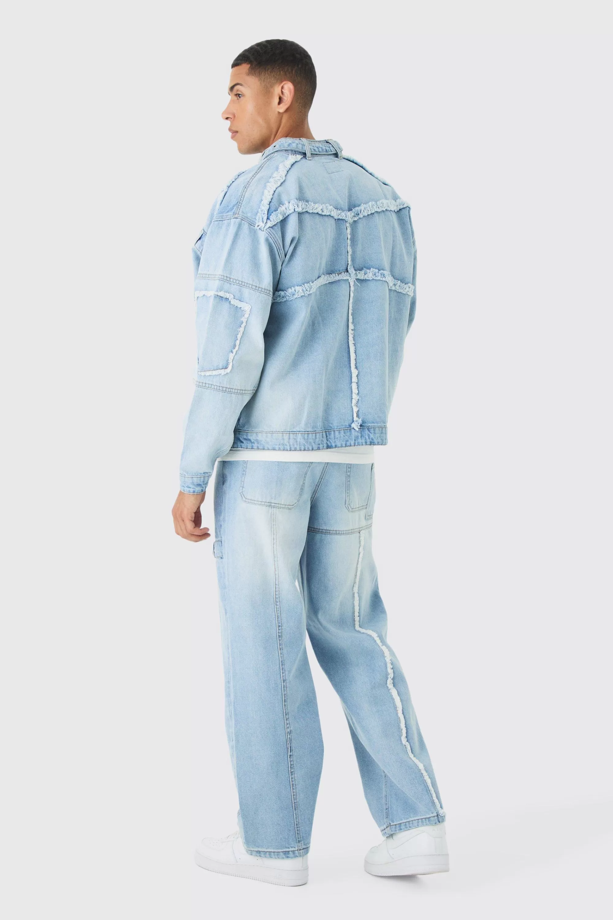 boohooMAN Baggy Fit Rigid Dirty Wash Carpenter Jeans | UK