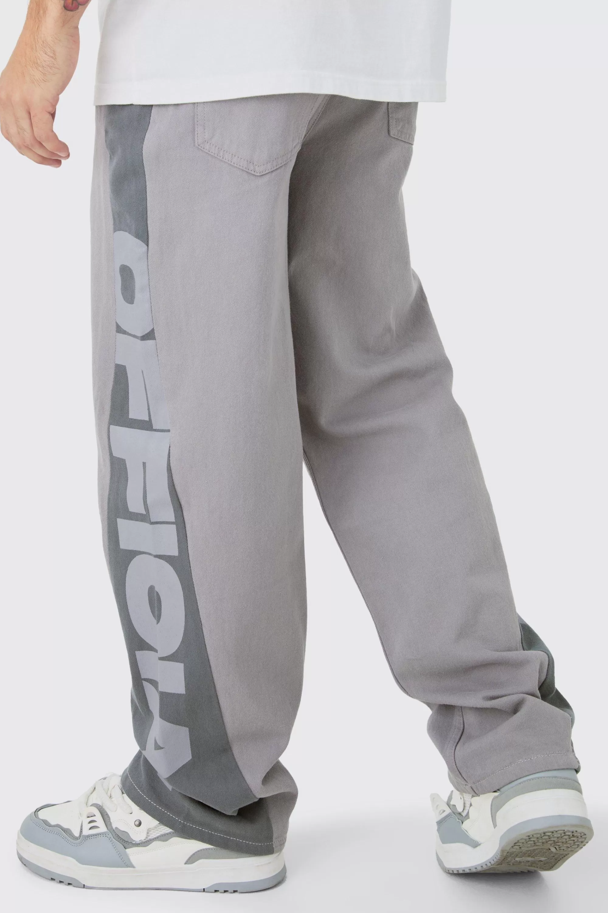boohooMAN Baggy Official Cut & Sew Panel Trouser | UK