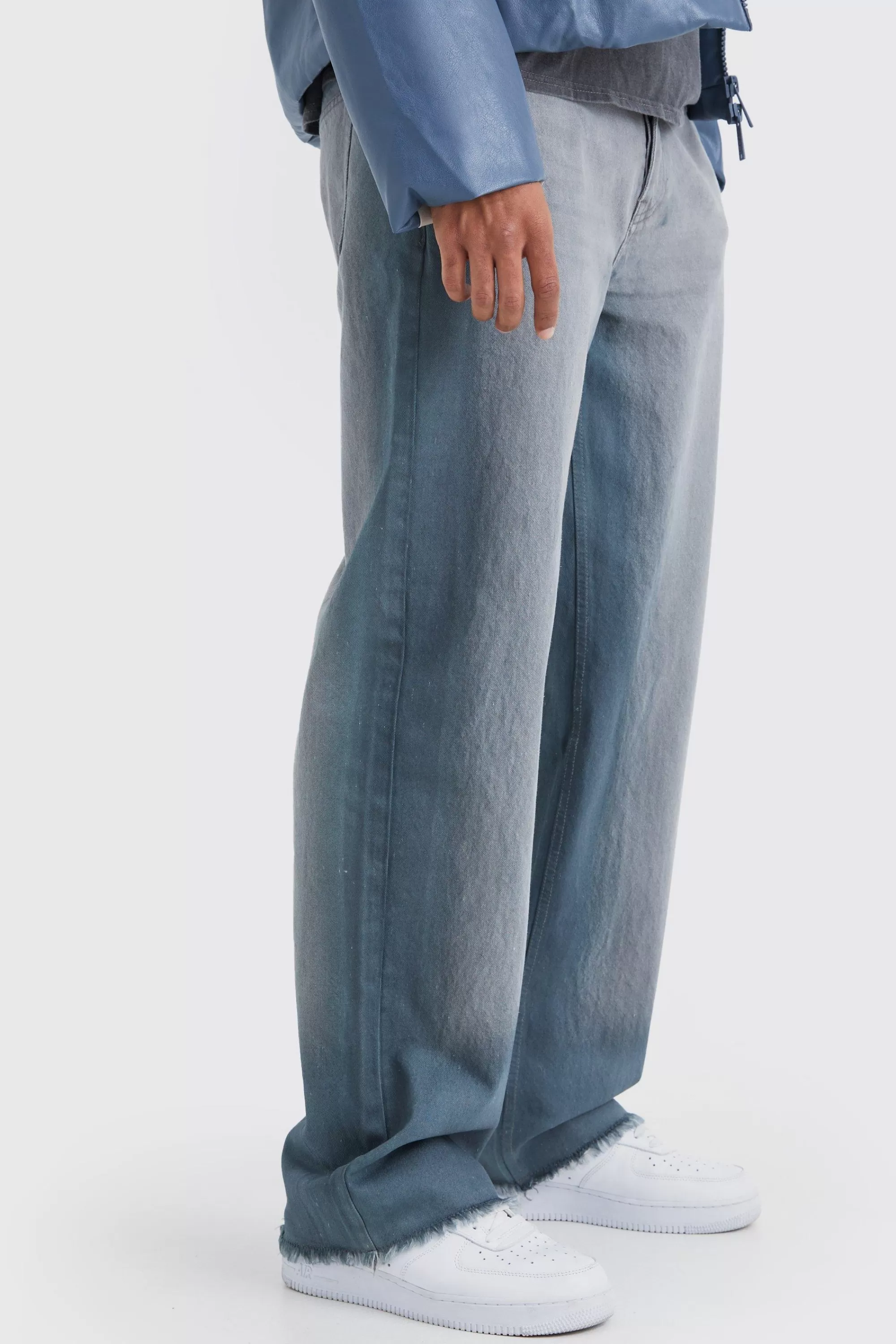 boohooMAN Baggy Rigid Bleach Seam Jeans In | UK