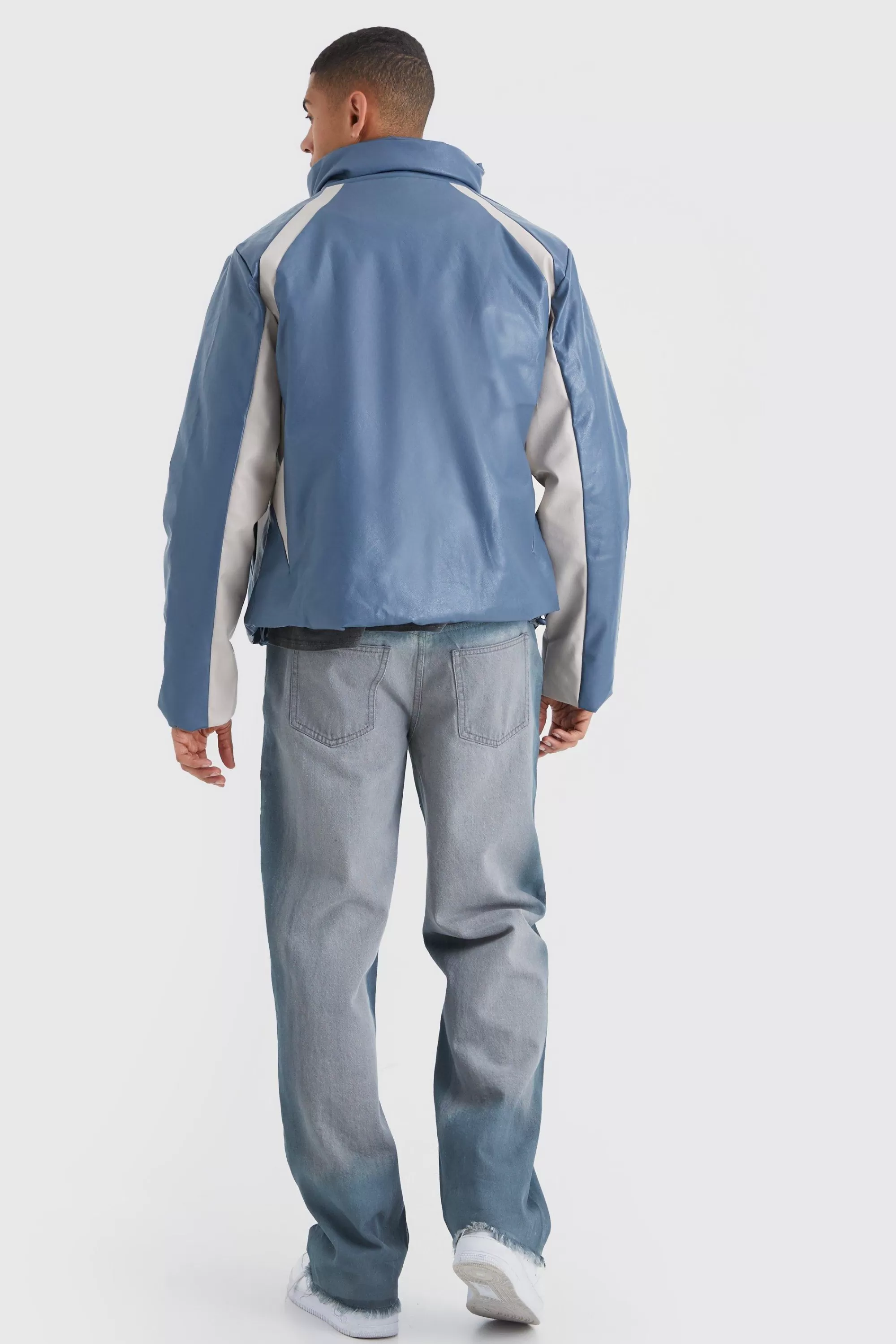 boohooMAN Baggy Rigid Bleach Seam Jeans In | UK