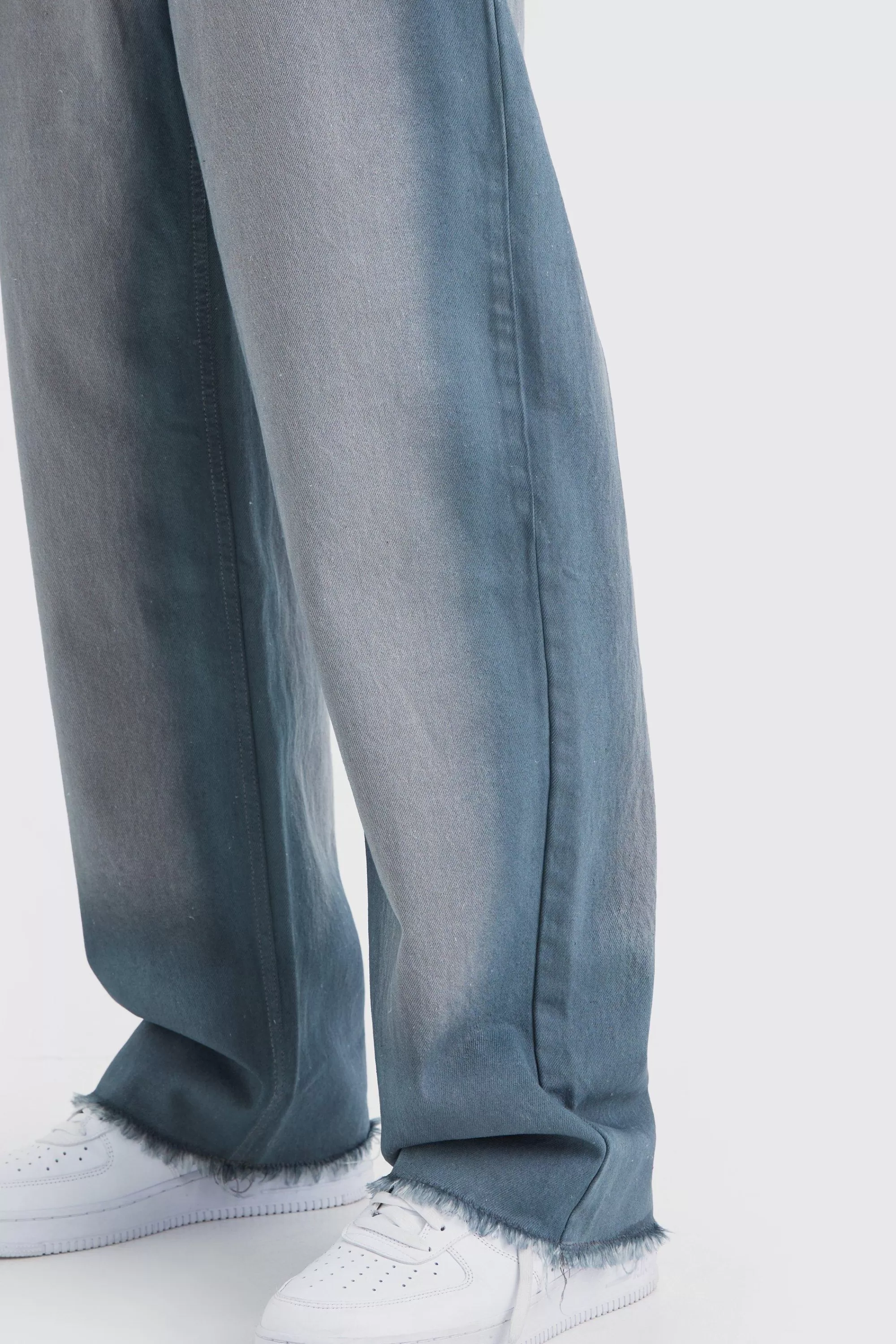 boohooMAN Baggy Rigid Bleach Seam Jeans In | UK
