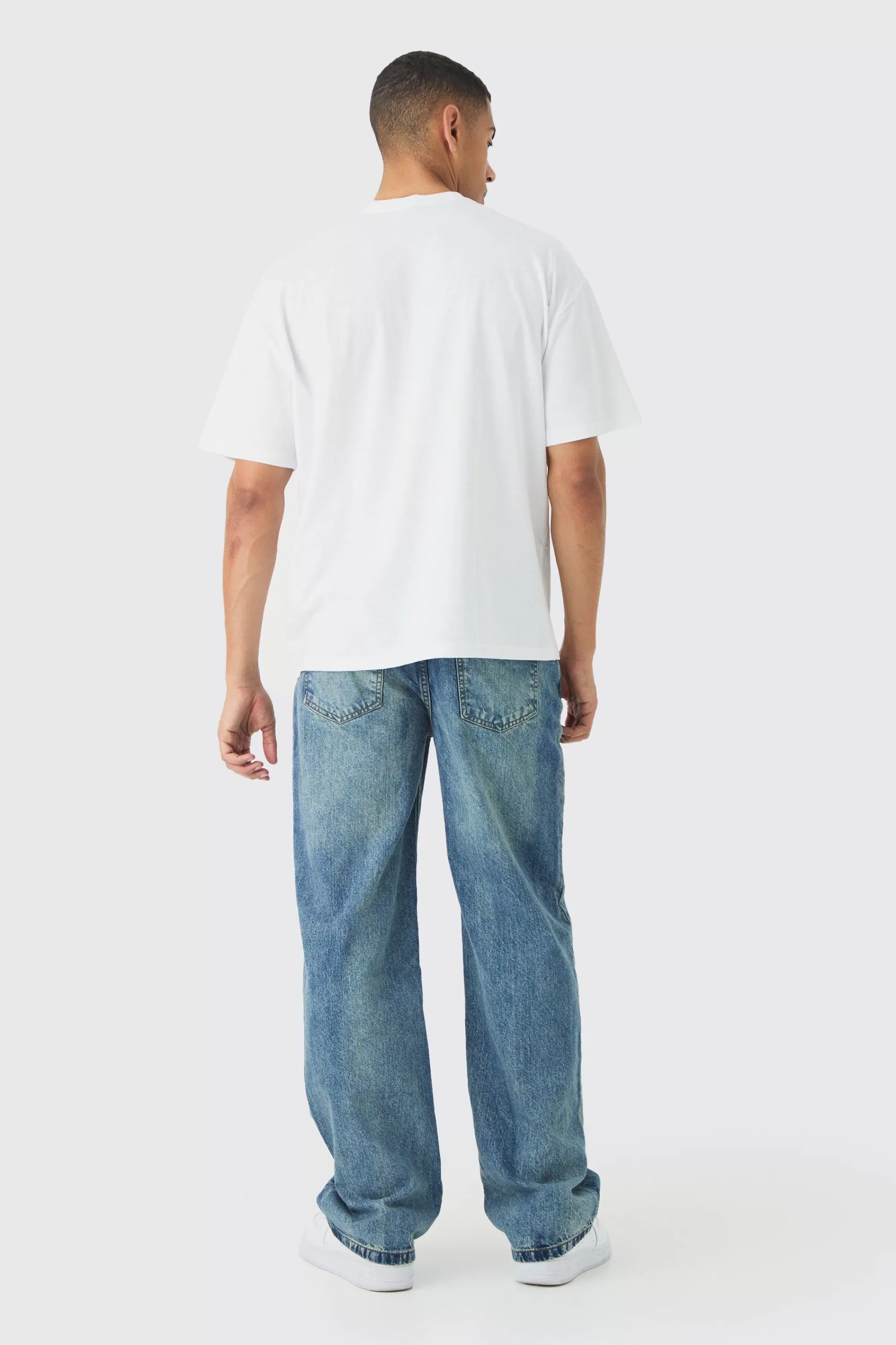 boohooMAN Baggy Rigid Jean In | UK