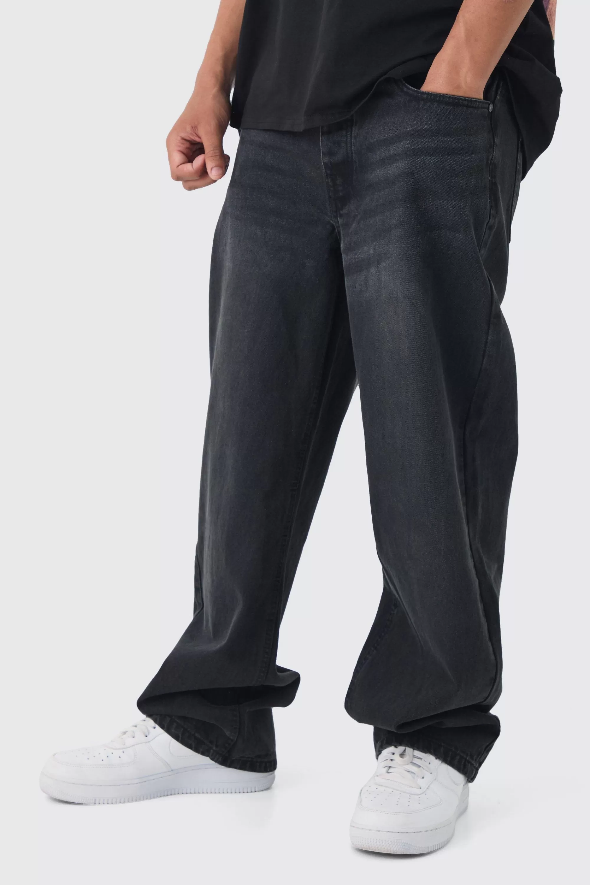 boohooMAN Baggy Rigid Jean In | UK