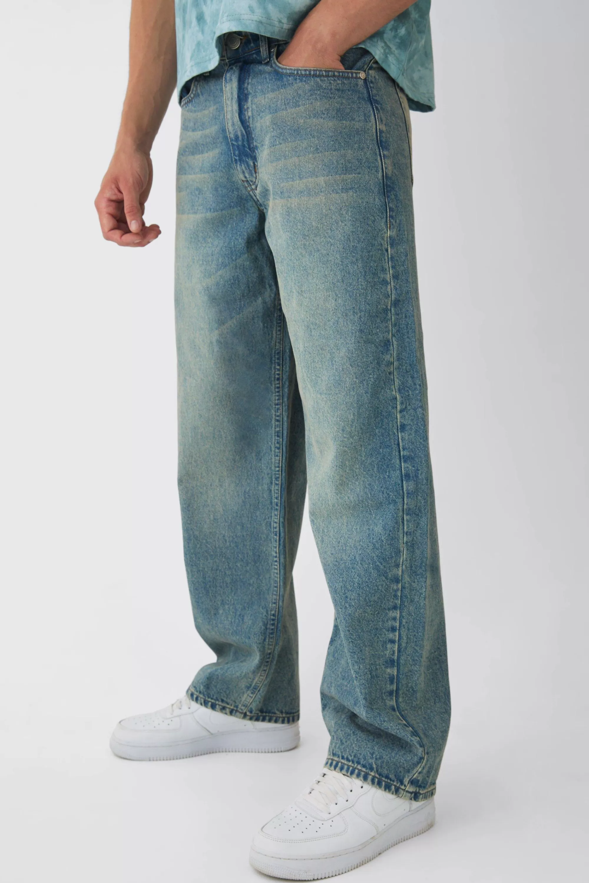 boohooMAN Baggy Rigid Jeans | UK