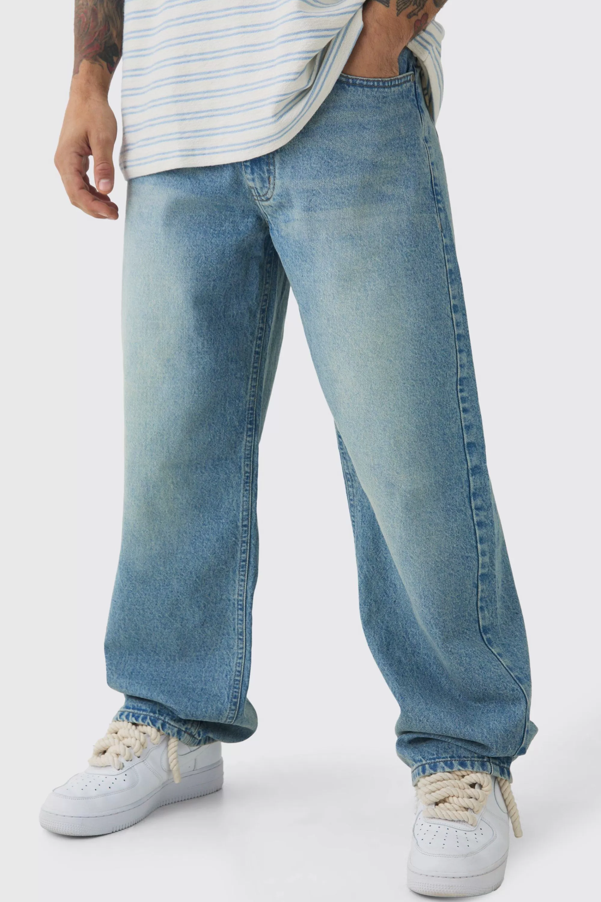 boohooMAN Baggy Rigid Jeans | UK