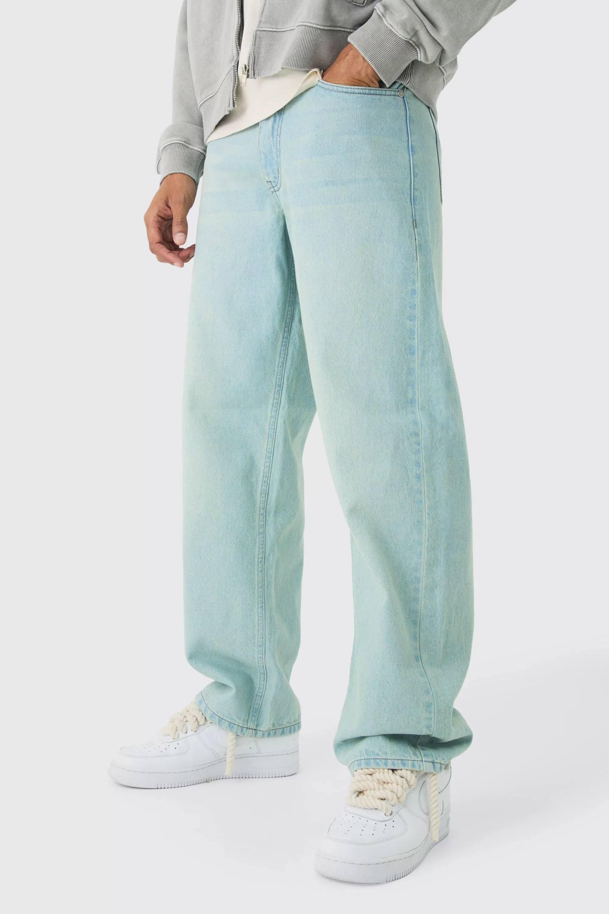 boohooMAN Baggy Rigid Jeans | UK