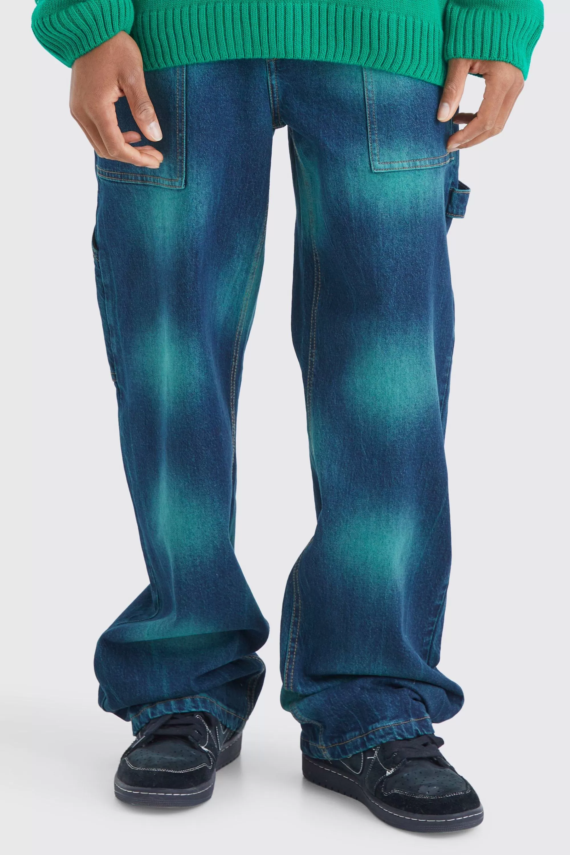 boohooMAN Baggy Rigid Tie Dye Jeans In | UK