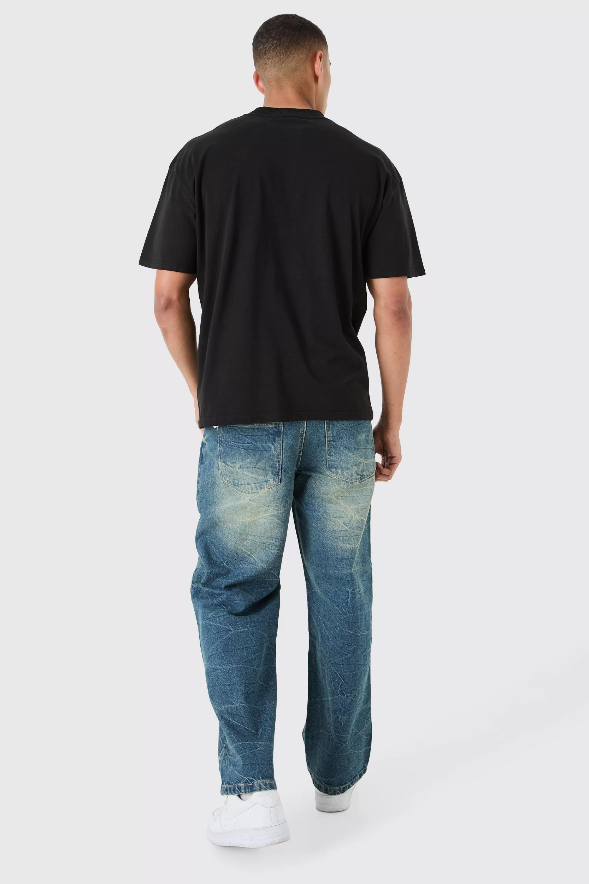 boohooMAN Baggy Rigid Tinted Denim Jeans | UK