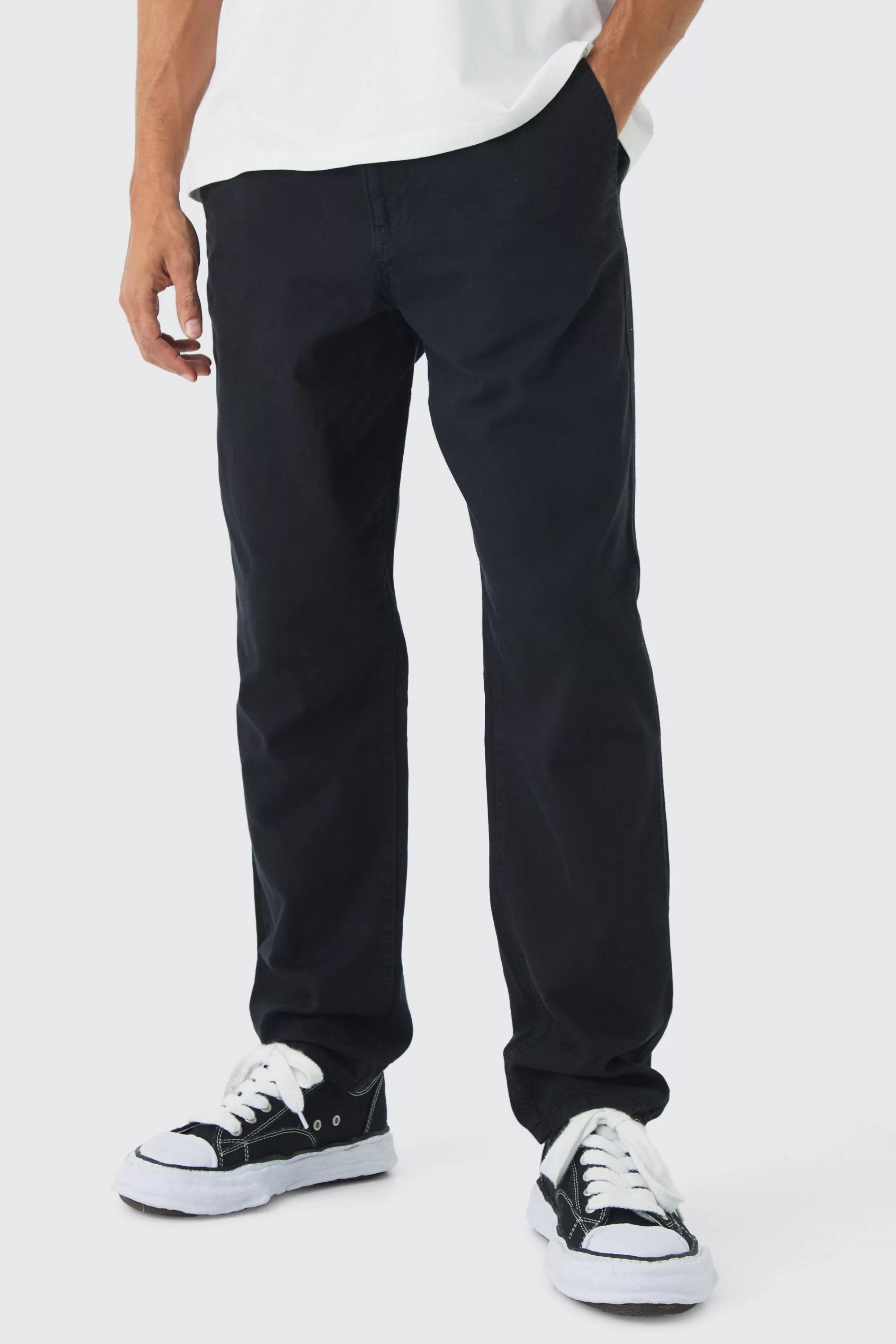 boohooMAN Baggy Tapered Chinos In | UK