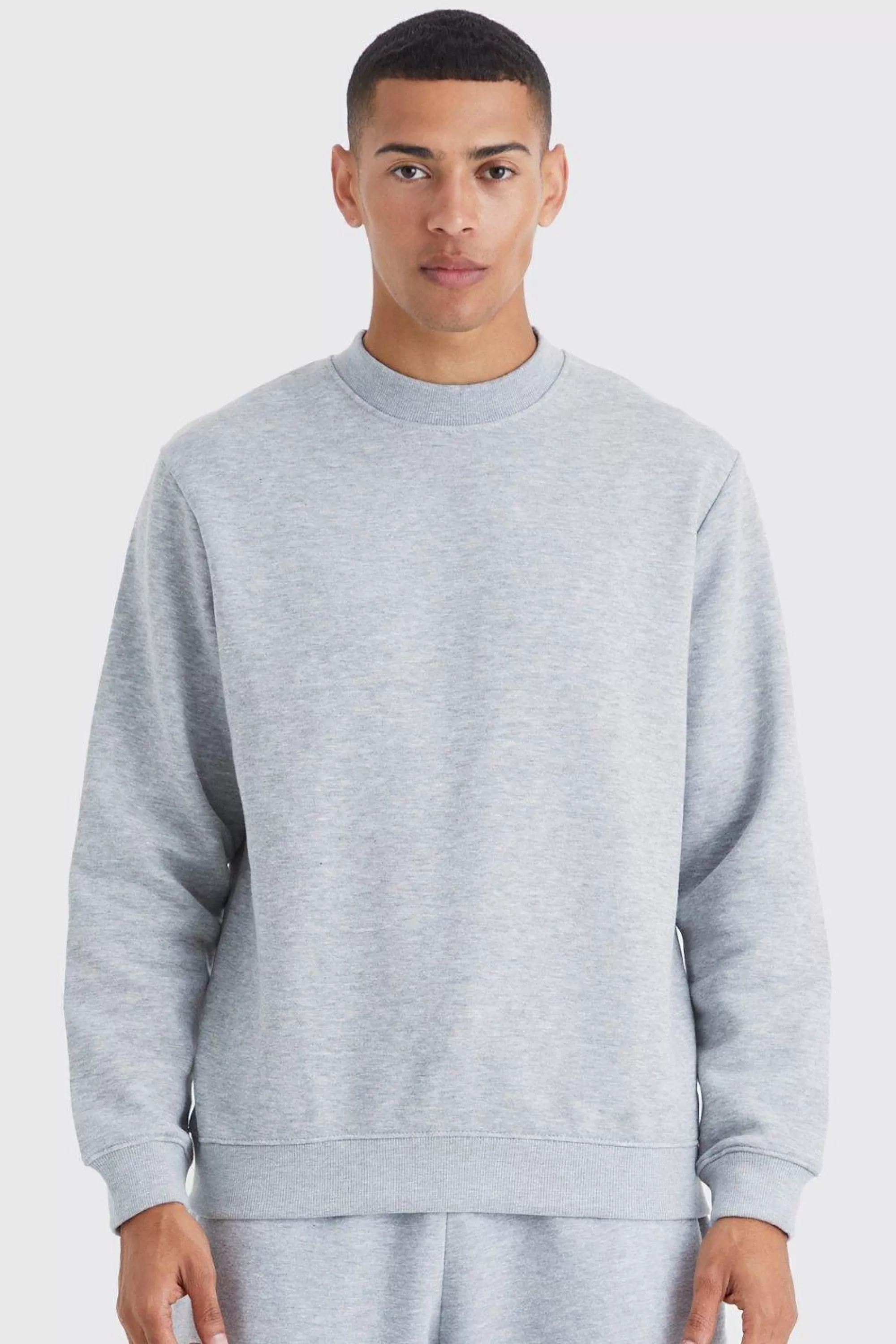 boohooMAN Basic Extended Neck Sweatshirt | UK