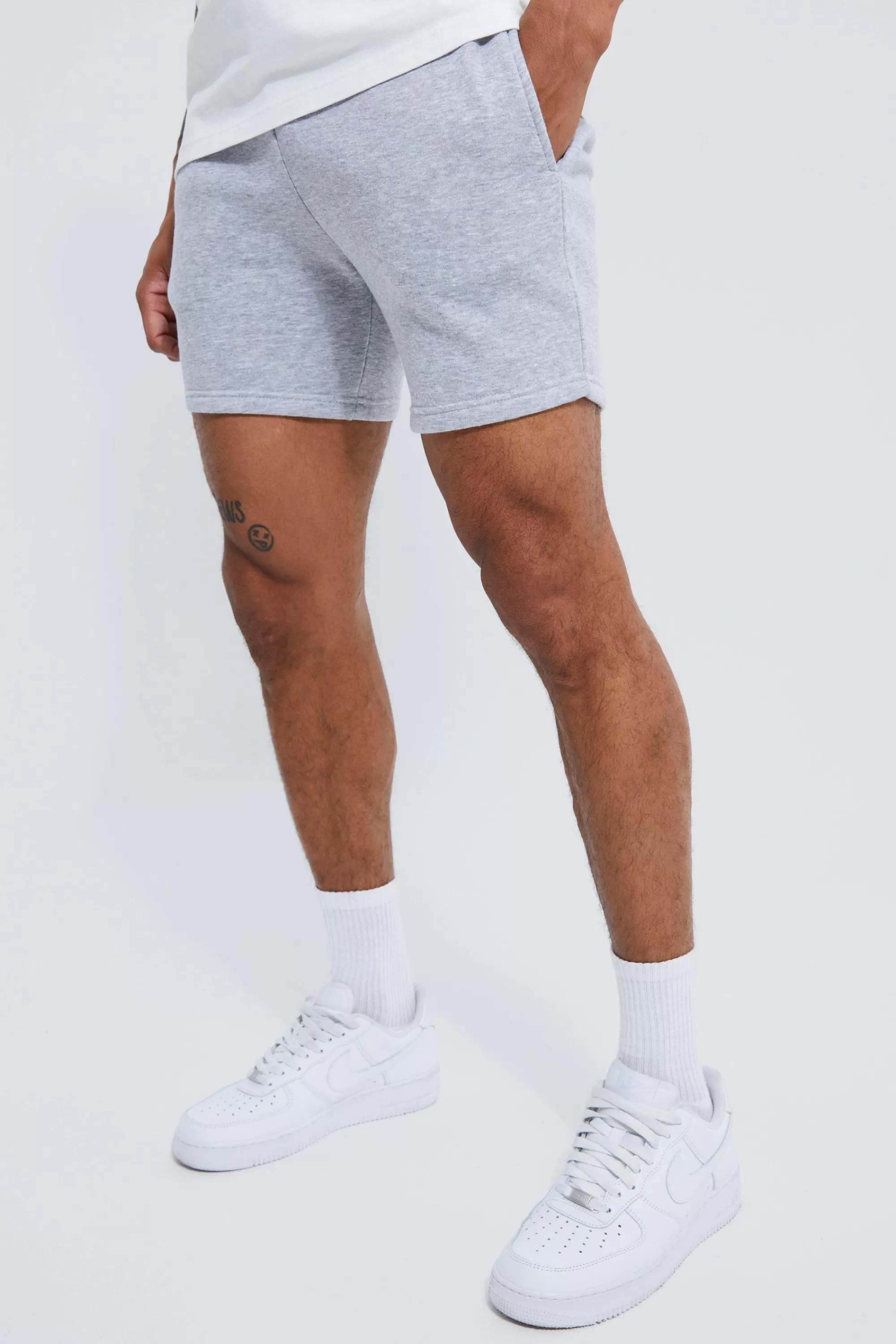 boohooMAN Basic Slim Fit Short Length Jersey Short | UK
