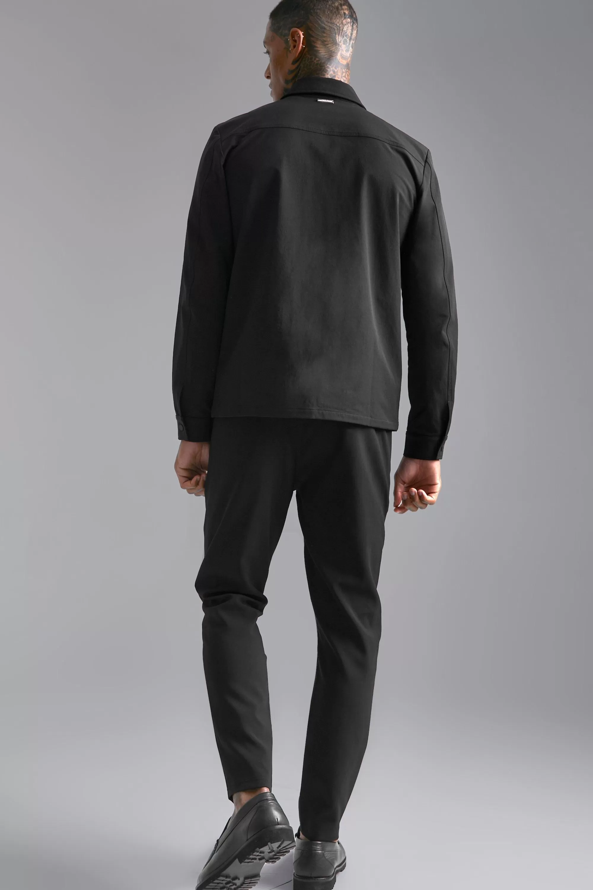 boohooMAN Nylon Technical Jacket And Trouser Set | UK