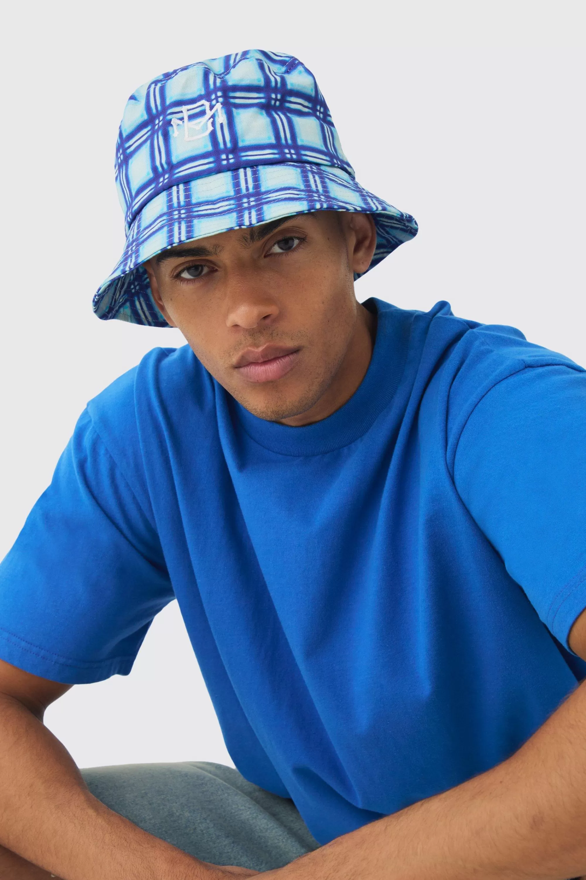 boohooMAN BM Checked Bucket Hat In | UK