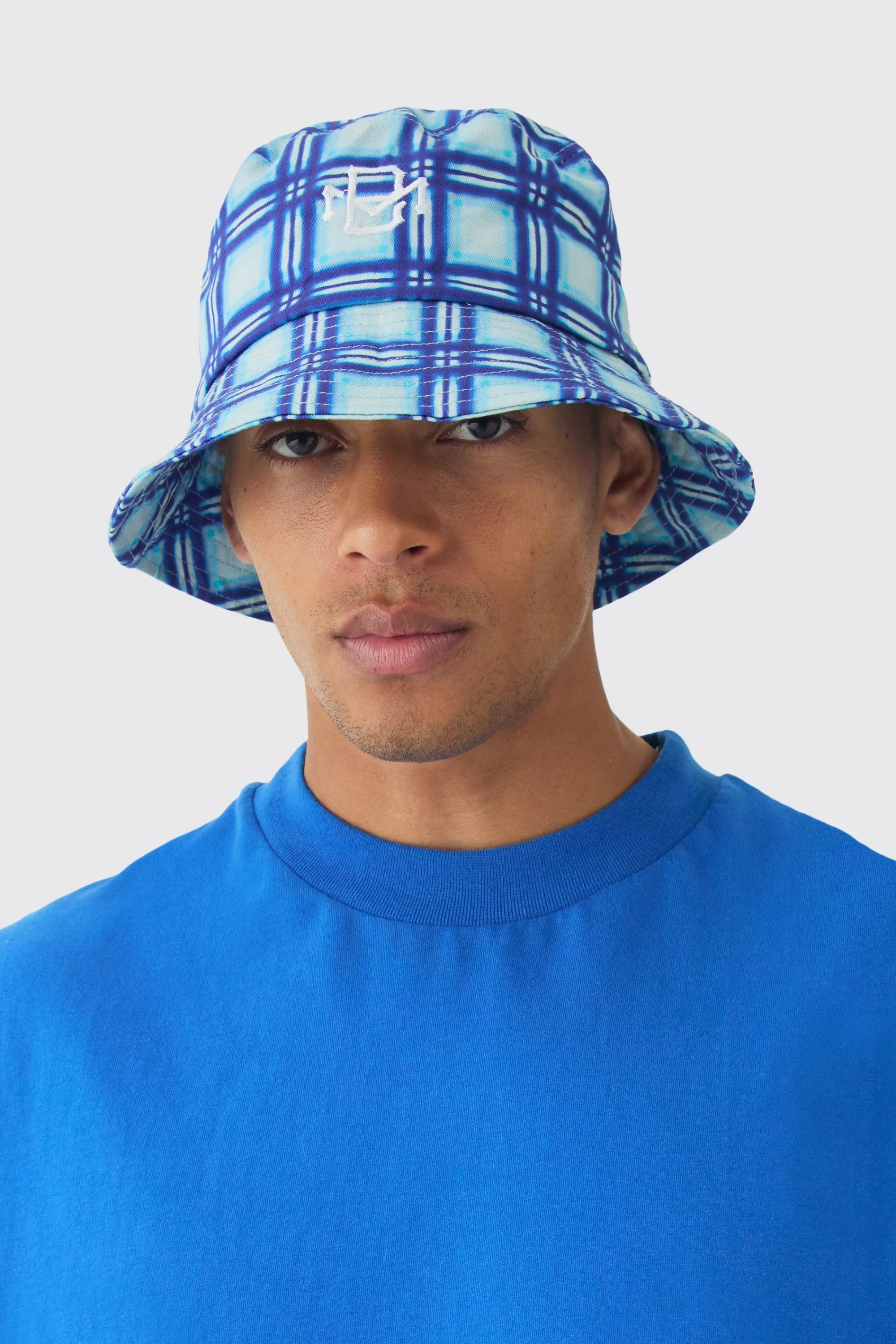 boohooMAN BM Checked Bucket Hat In | UK