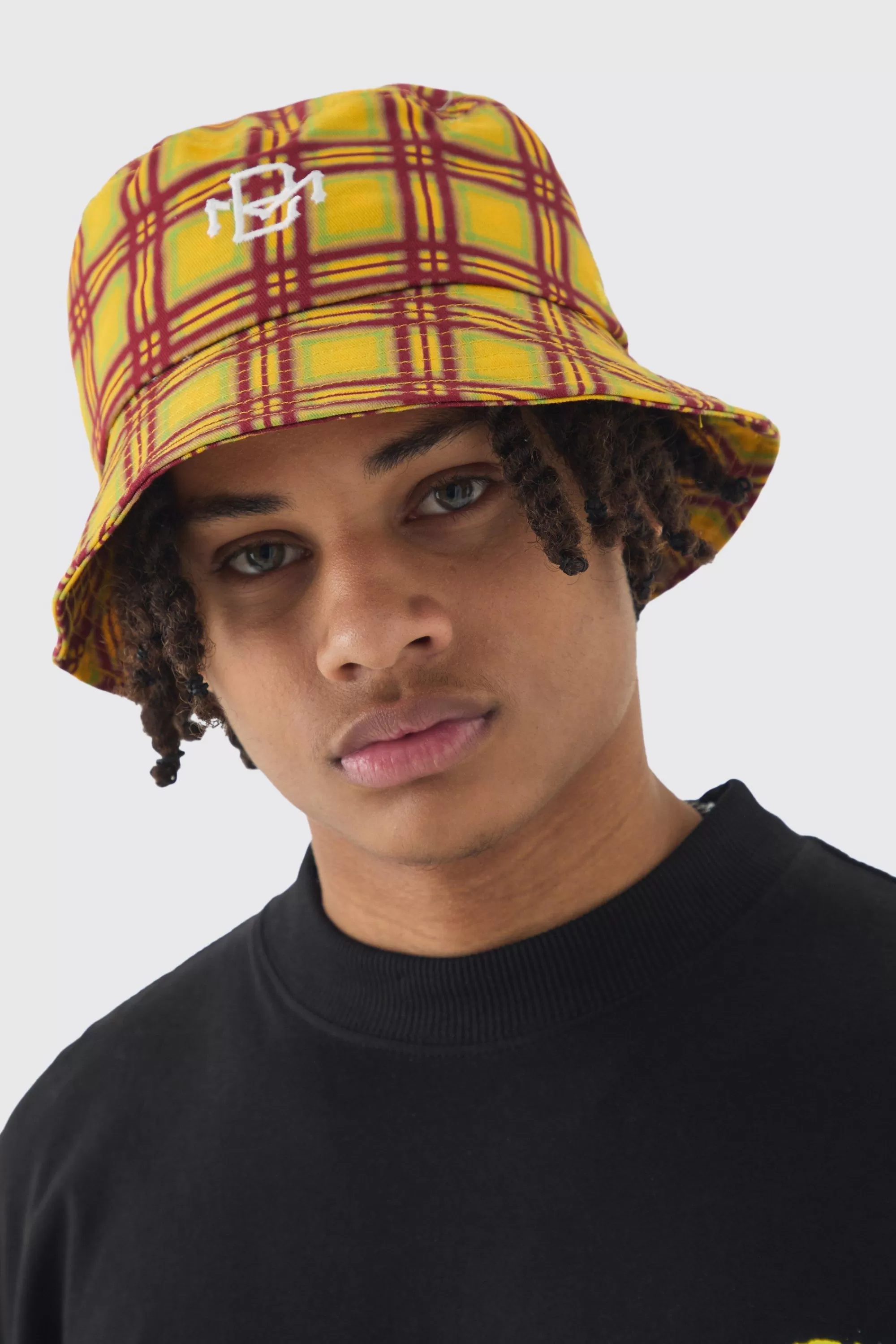 boohooMAN BM Checked Bucket Hat In | UK