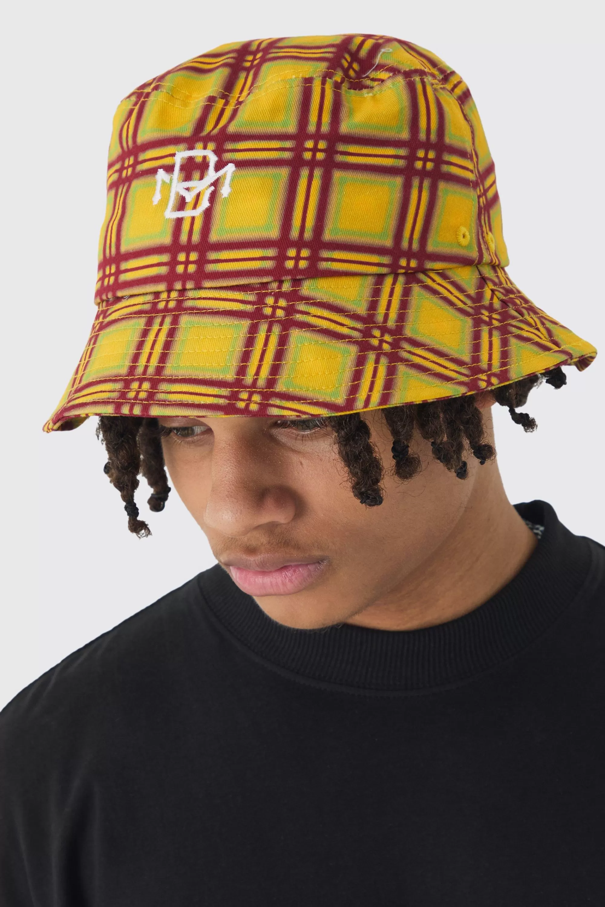 boohooMAN BM Checked Bucket Hat In | UK