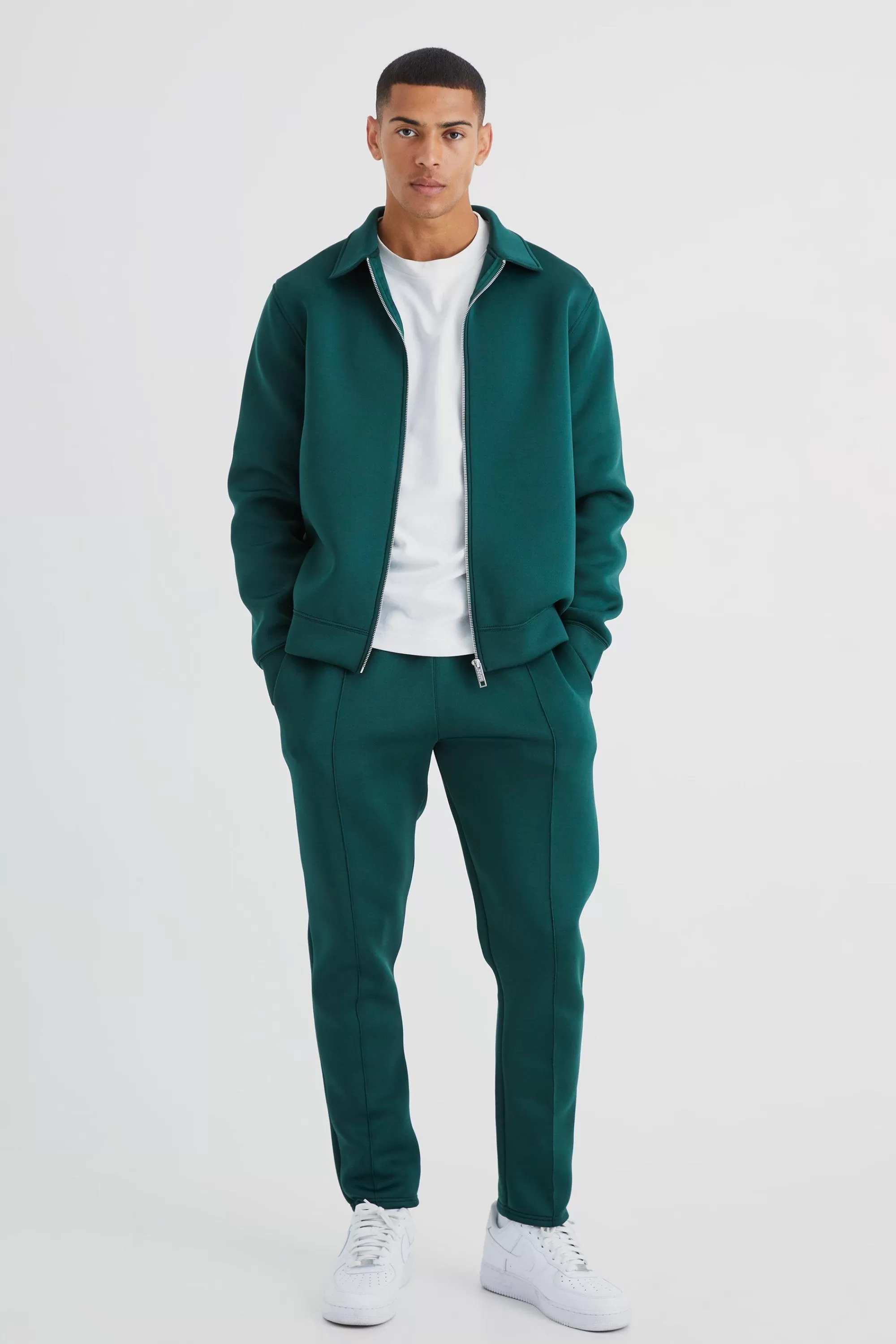 boohooMAN Bonded Scuba Harrington & Jogger | UK