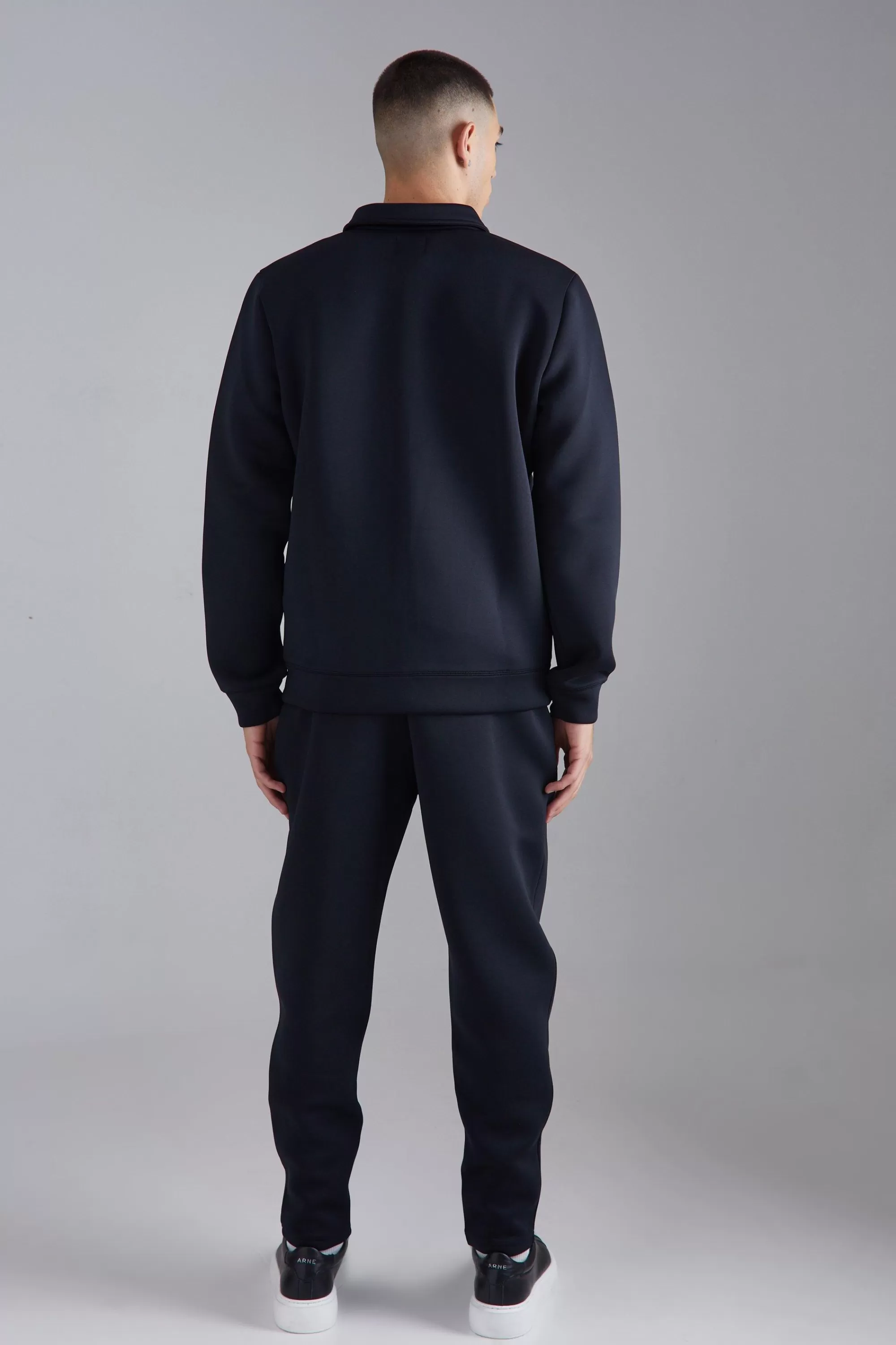 boohooMAN Bonded Scuba Harrington Jacket | UK