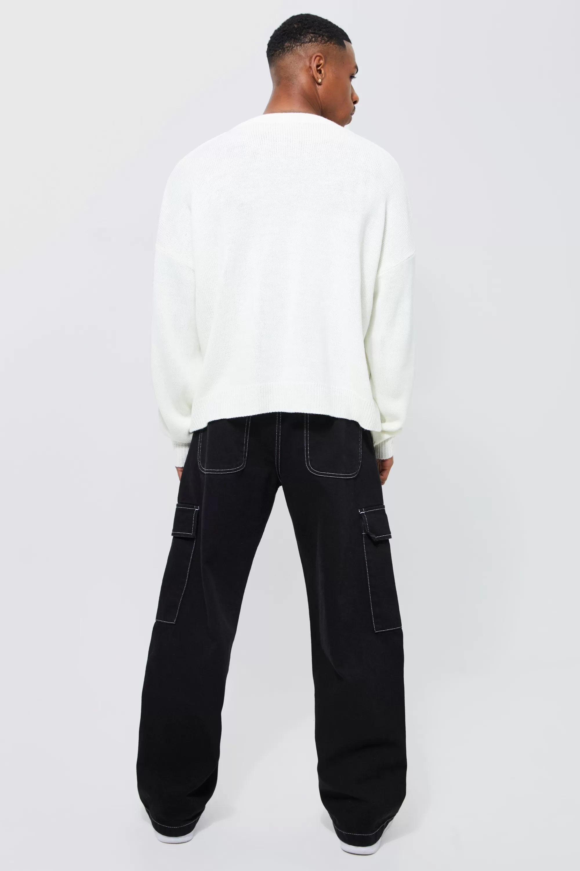 boohooMAN Boxy B Knitted Jumper | UK
