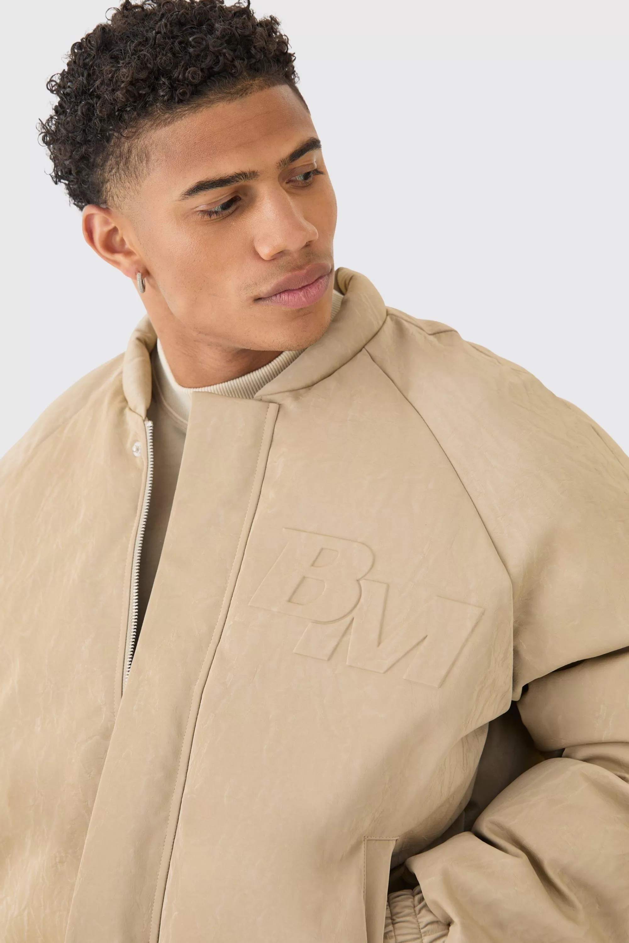 boohooMAN Boxy Bm Extreme Heavyweight Pu Padded Puffer In | UK