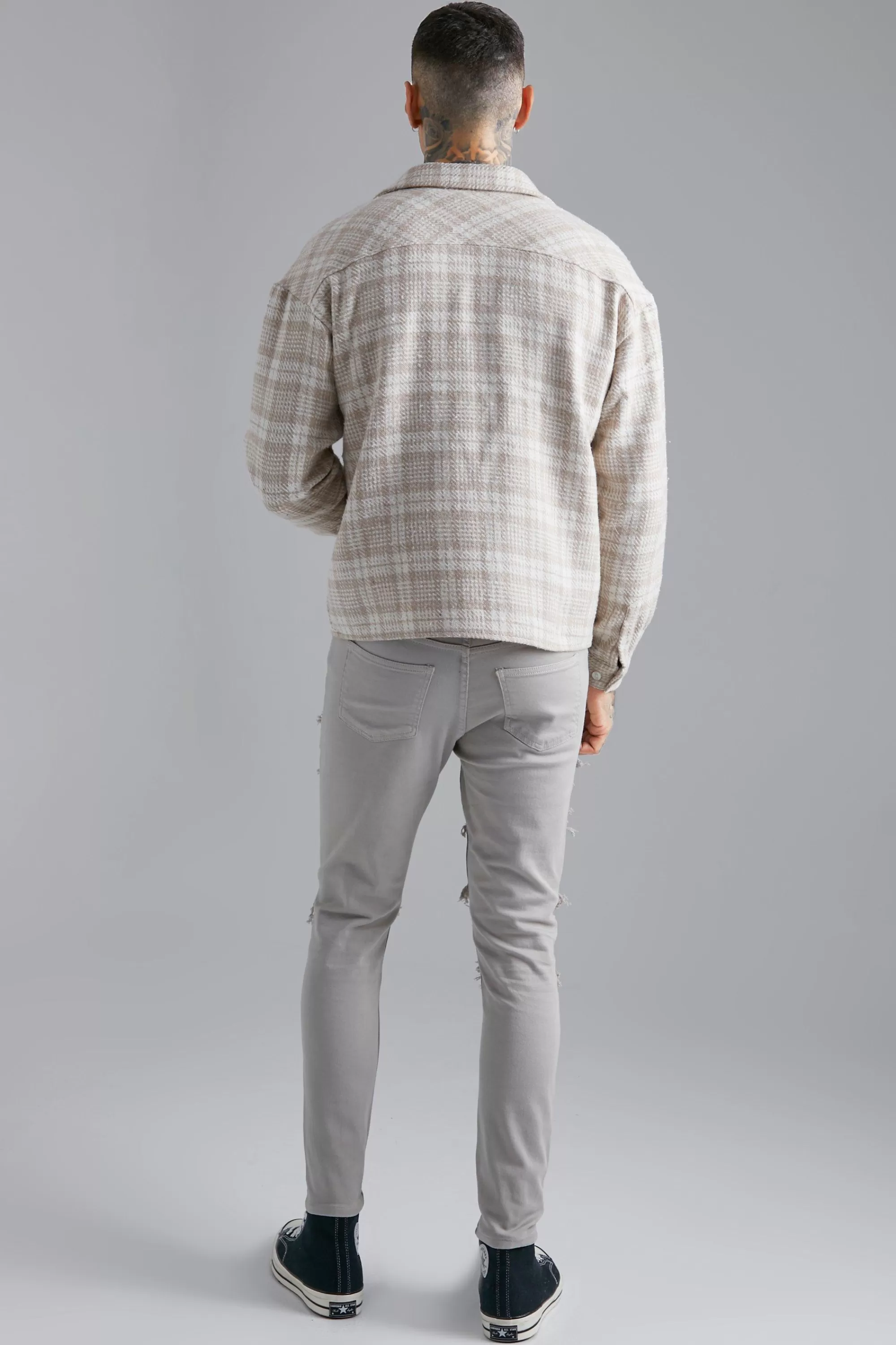 boohooMAN Boxy Check Shirt | UK