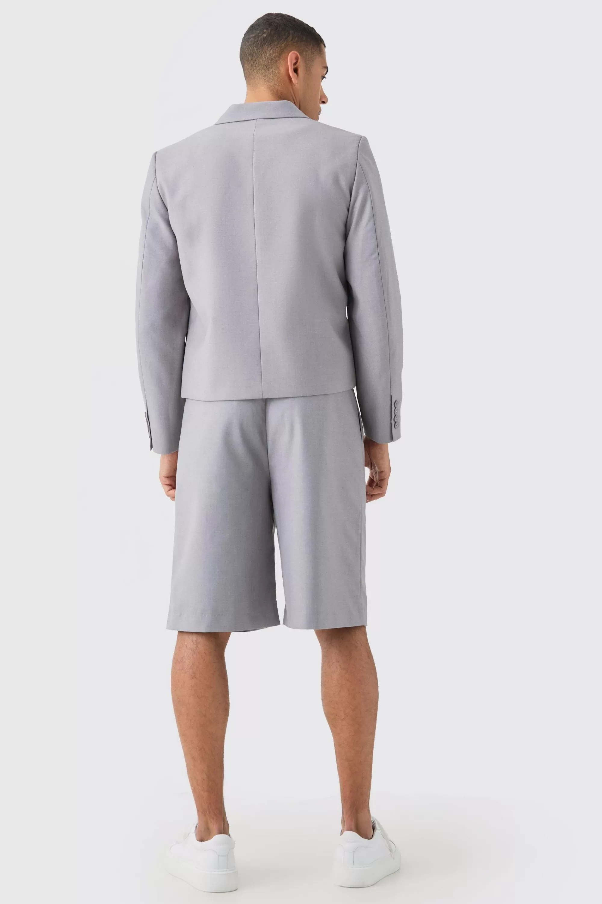 boohooMAN Boxy Fit Cropped Blazer With Wrap Over Detailing In | UK