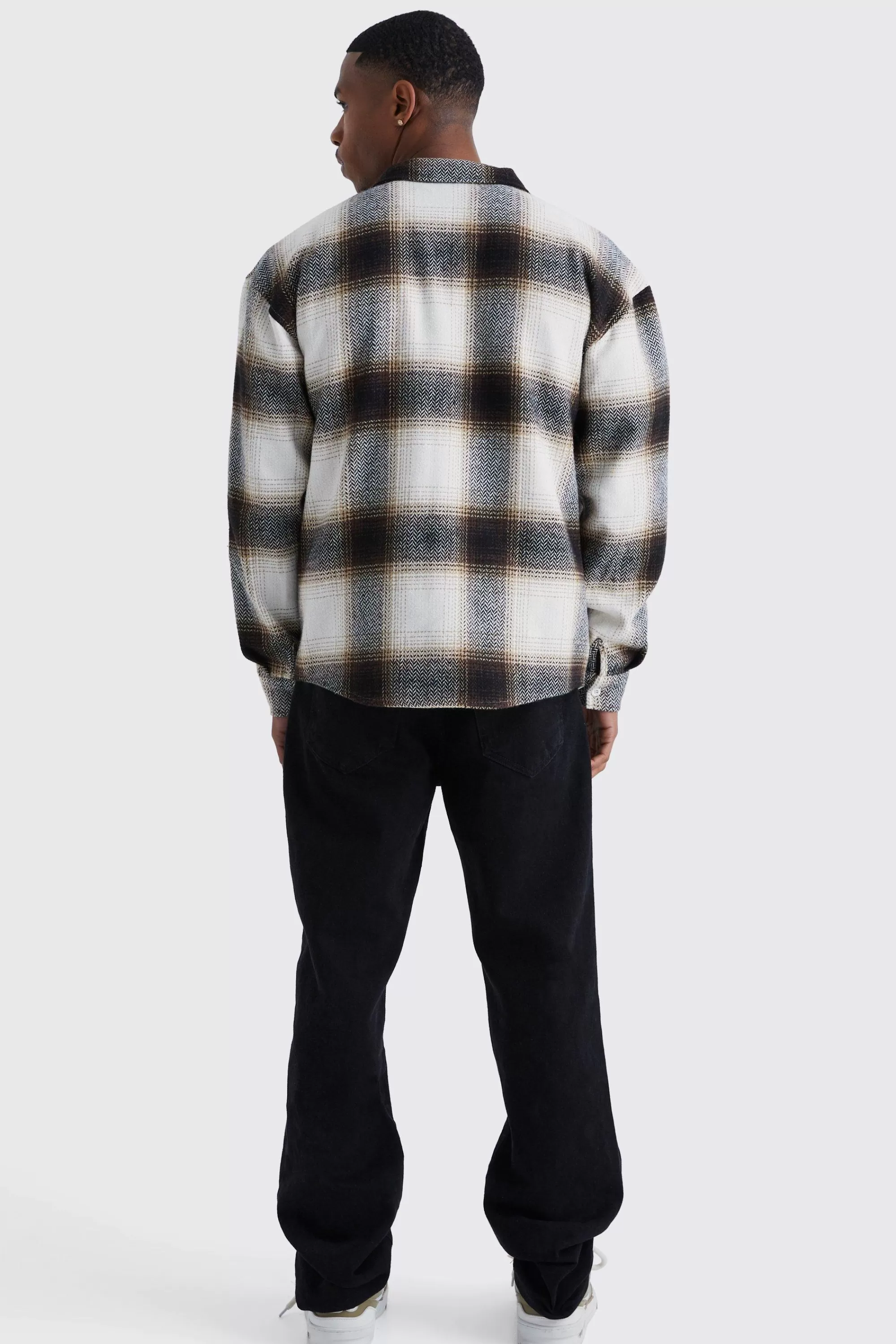 boohooMAN Boxy Flannel Check Shirt | UK
