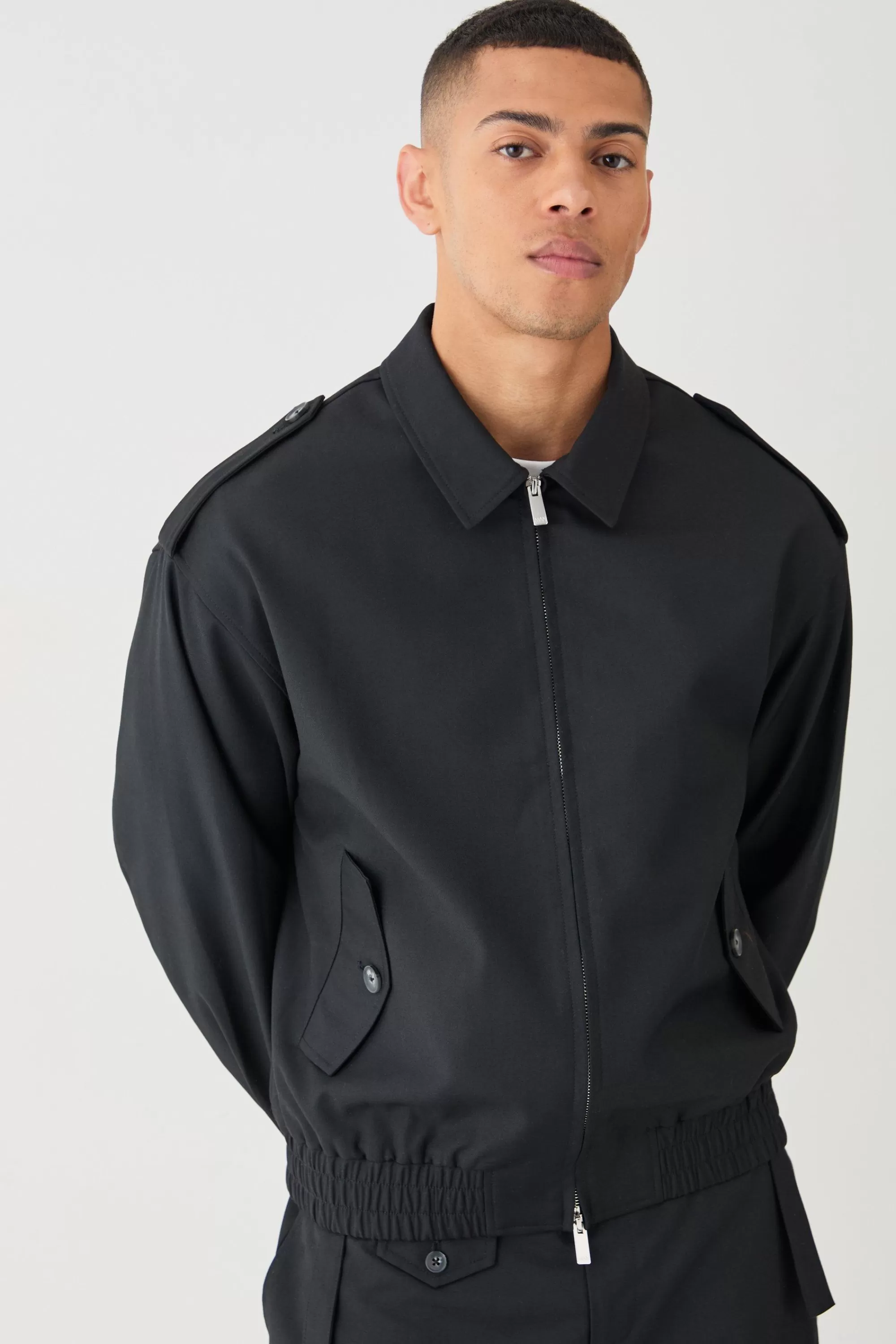 boohooMAN Boxy Formal Bomber Jacket | UK