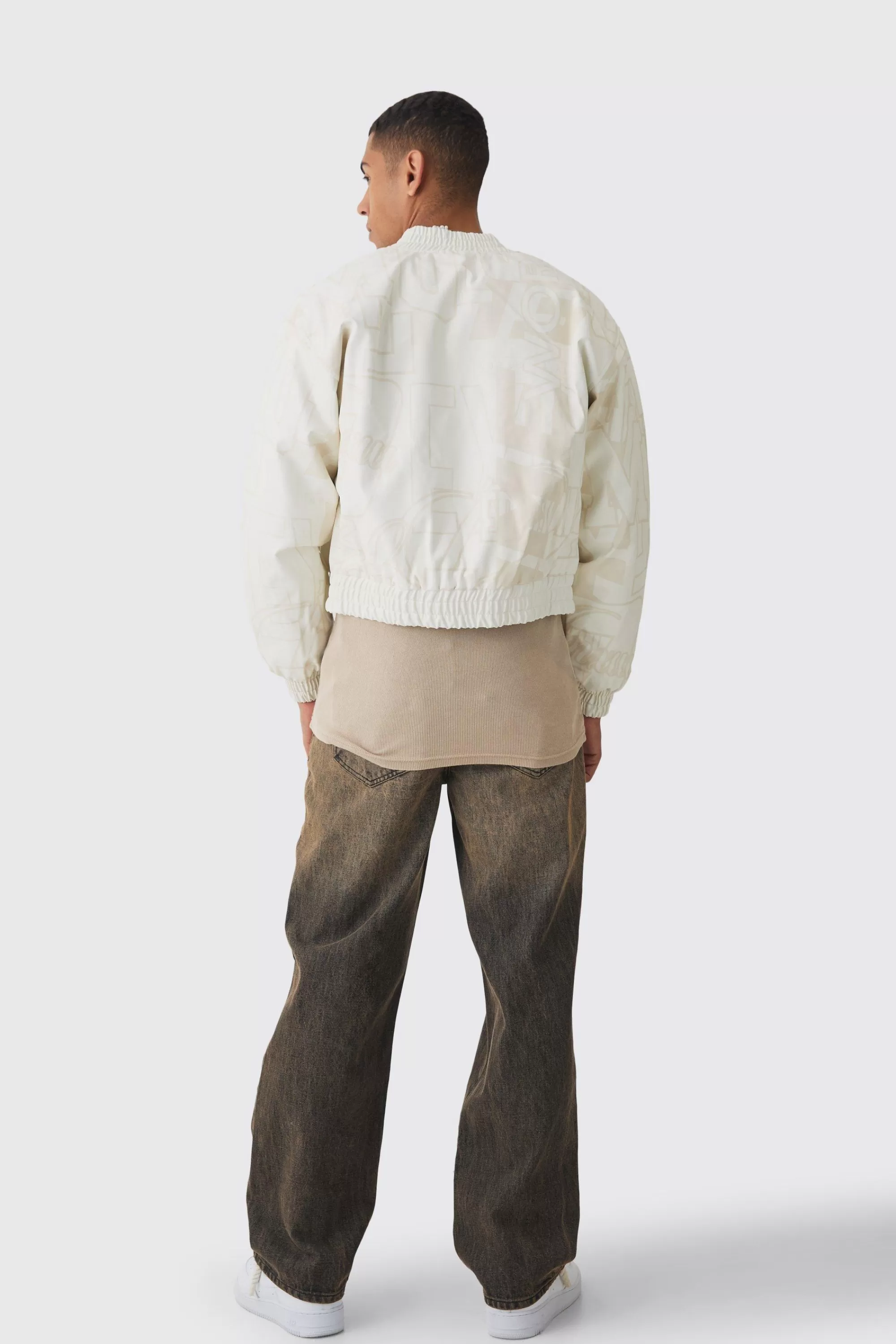 boohooMAN Boxy Homme Printed Bomber Jacket In | UK
