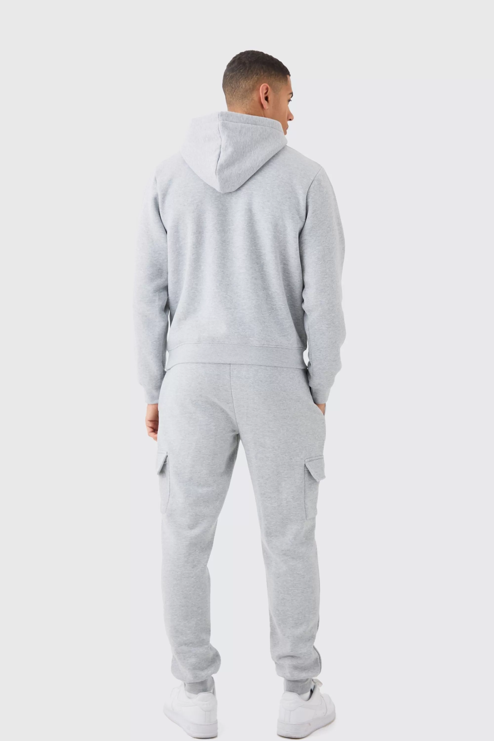 boohooMAN Boxy Hooded Cargo Tracksuit | UK