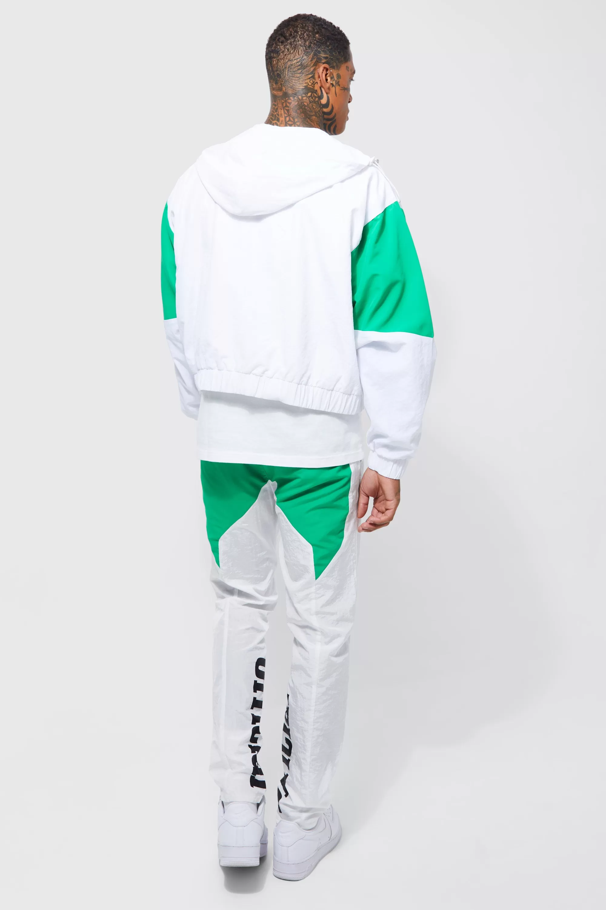 boohooMAN Boxy Hooded Moto Jacket | UK